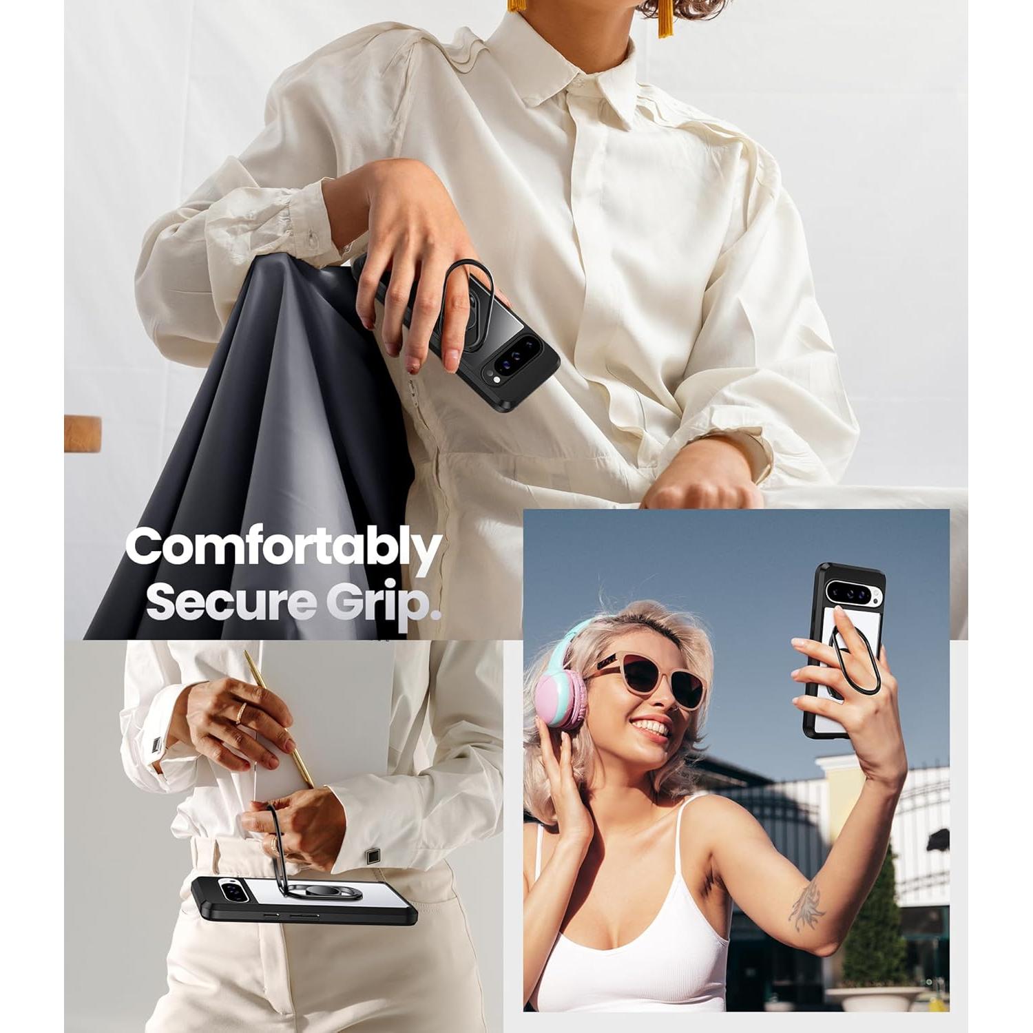 Funda Shield Up para Google Pixel 9 Pro XL - Clara, Soporte Ajustable