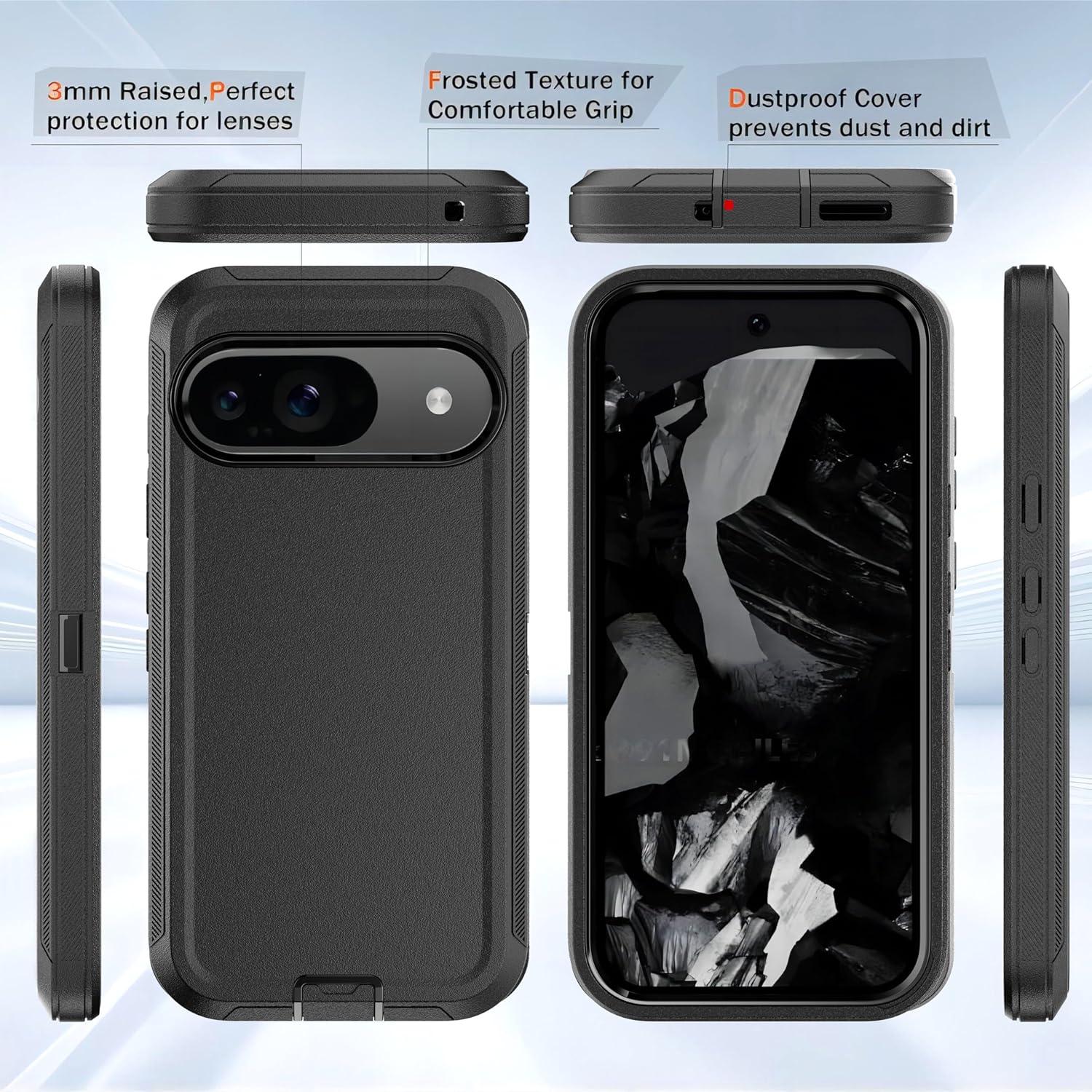 Funda 3 en 1 KaiMai para Google Pixel 9/9 Pro, Protección Alta Dureza