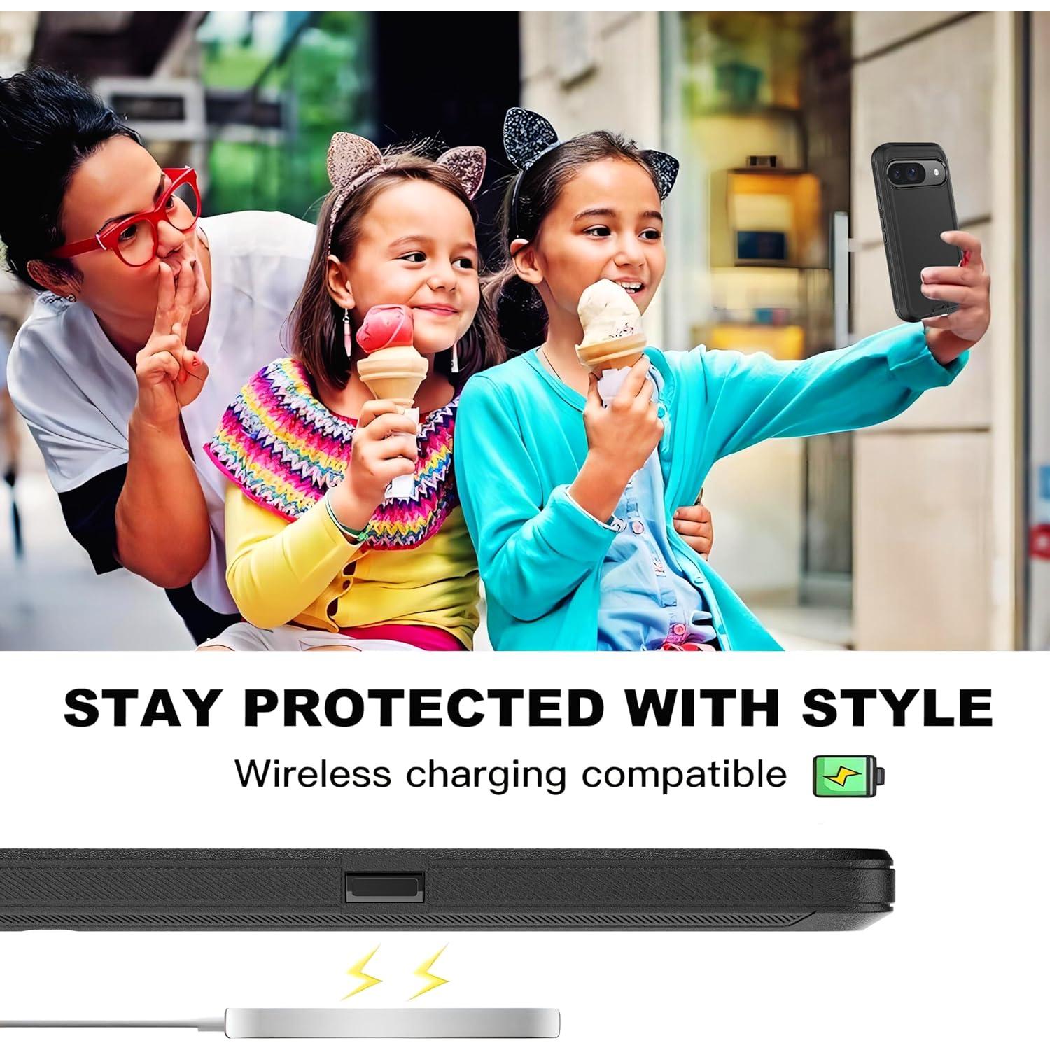 Funda 3 en 1 KaiMai para Google Pixel 9/9 Pro, Protección Alta Dureza