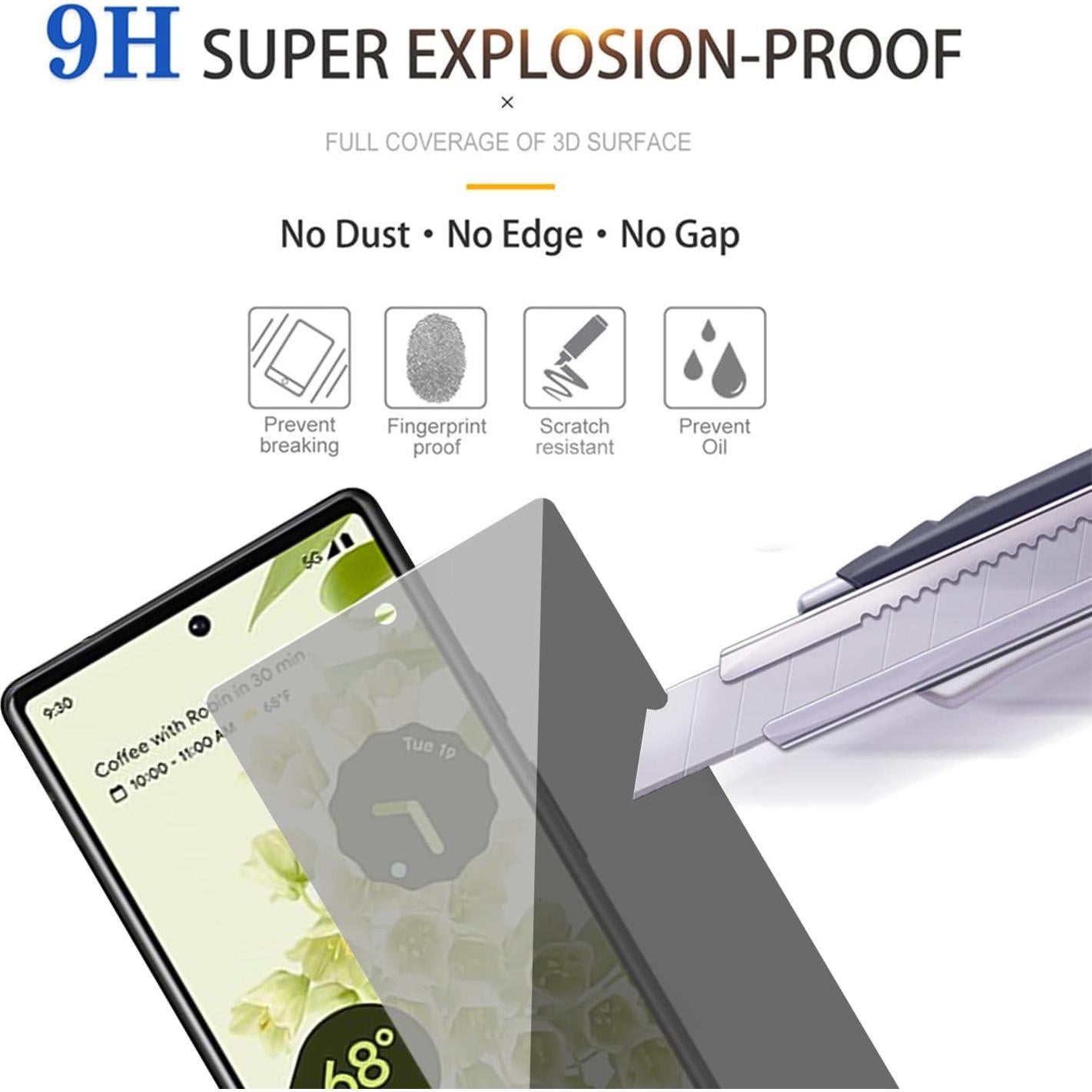 Paquete de 3 Protectores de Pantalla Privados Lokyoo para Pixel 6