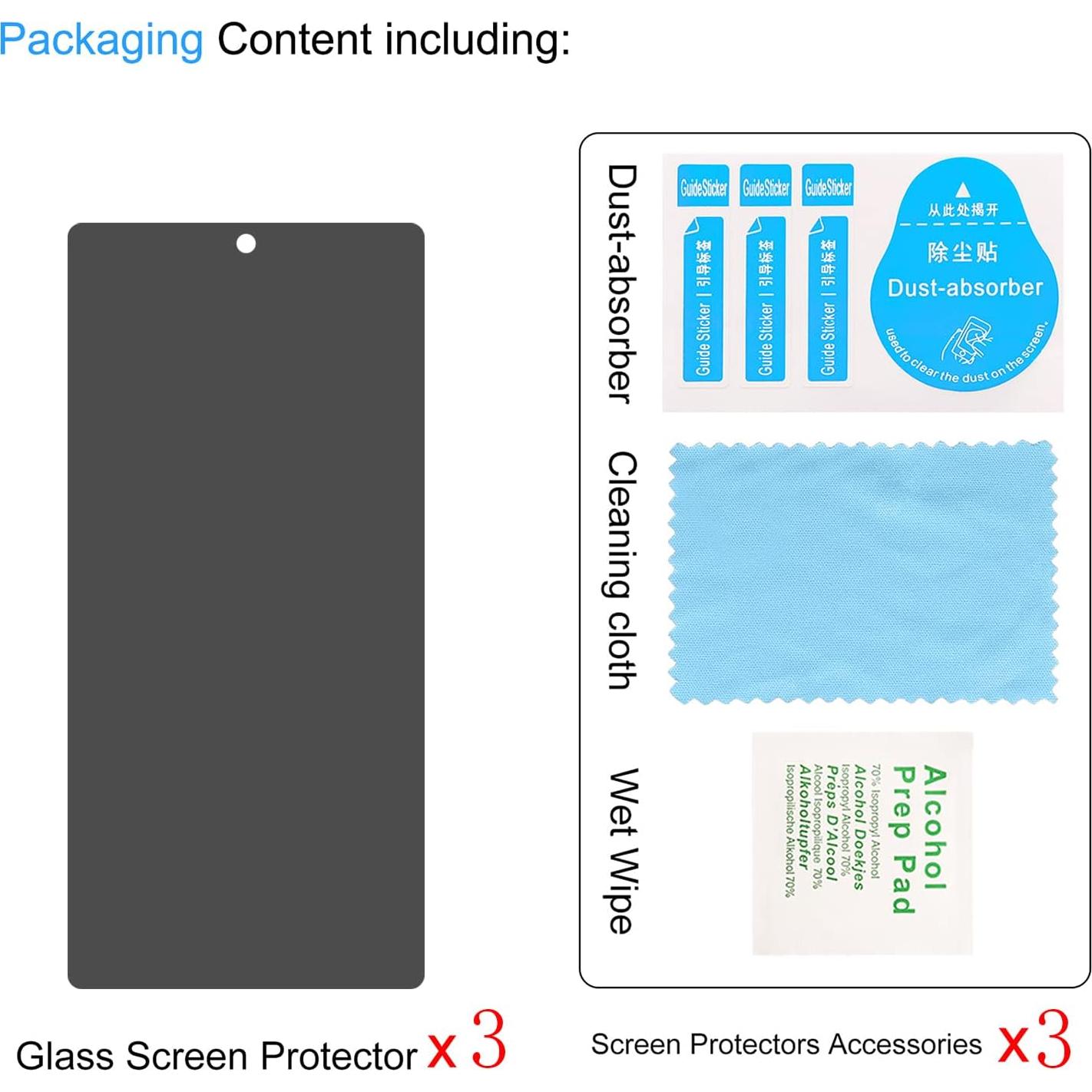 Paquete de 3 Protectores de Pantalla Privados Lokyoo para Pixel 6