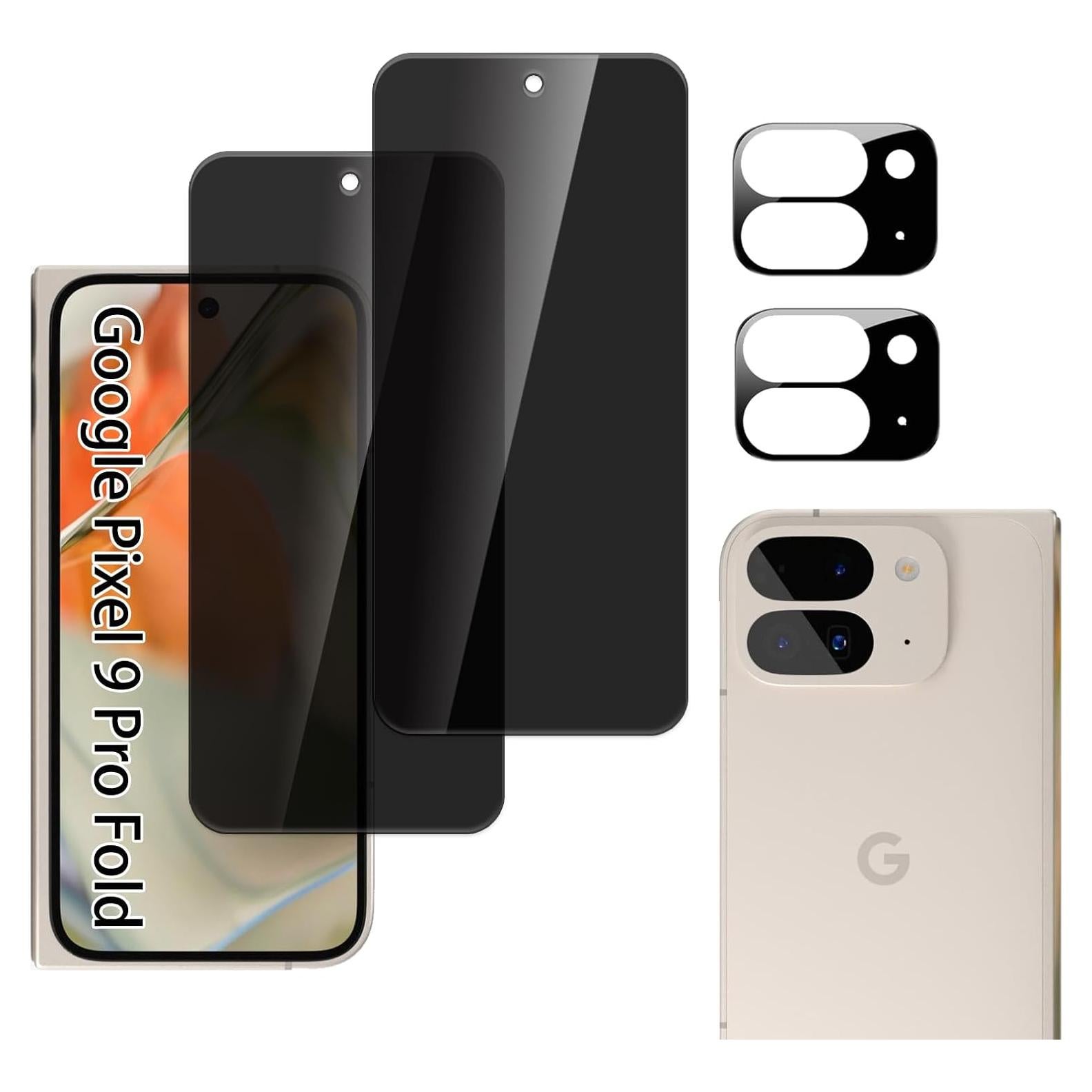 Protector de Pantalla Vidrio Templado Privado MUCDE para Google Pixel 9 Pro Fold - Paquete de 2