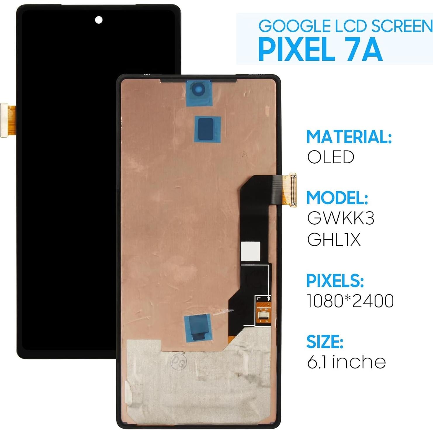 Reemplazo Pantalla Táctil LCD Yondista para Google Pixel 7A 6.1" Negro