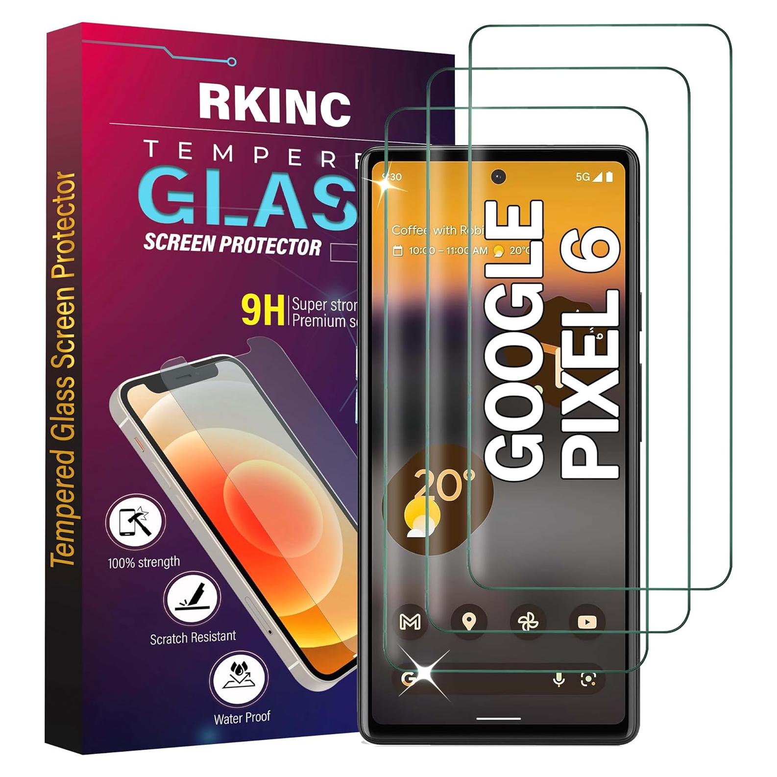 Protector de Pantalla RKINC para Google Pixel 6 - Vidrio Templado 3-Pack