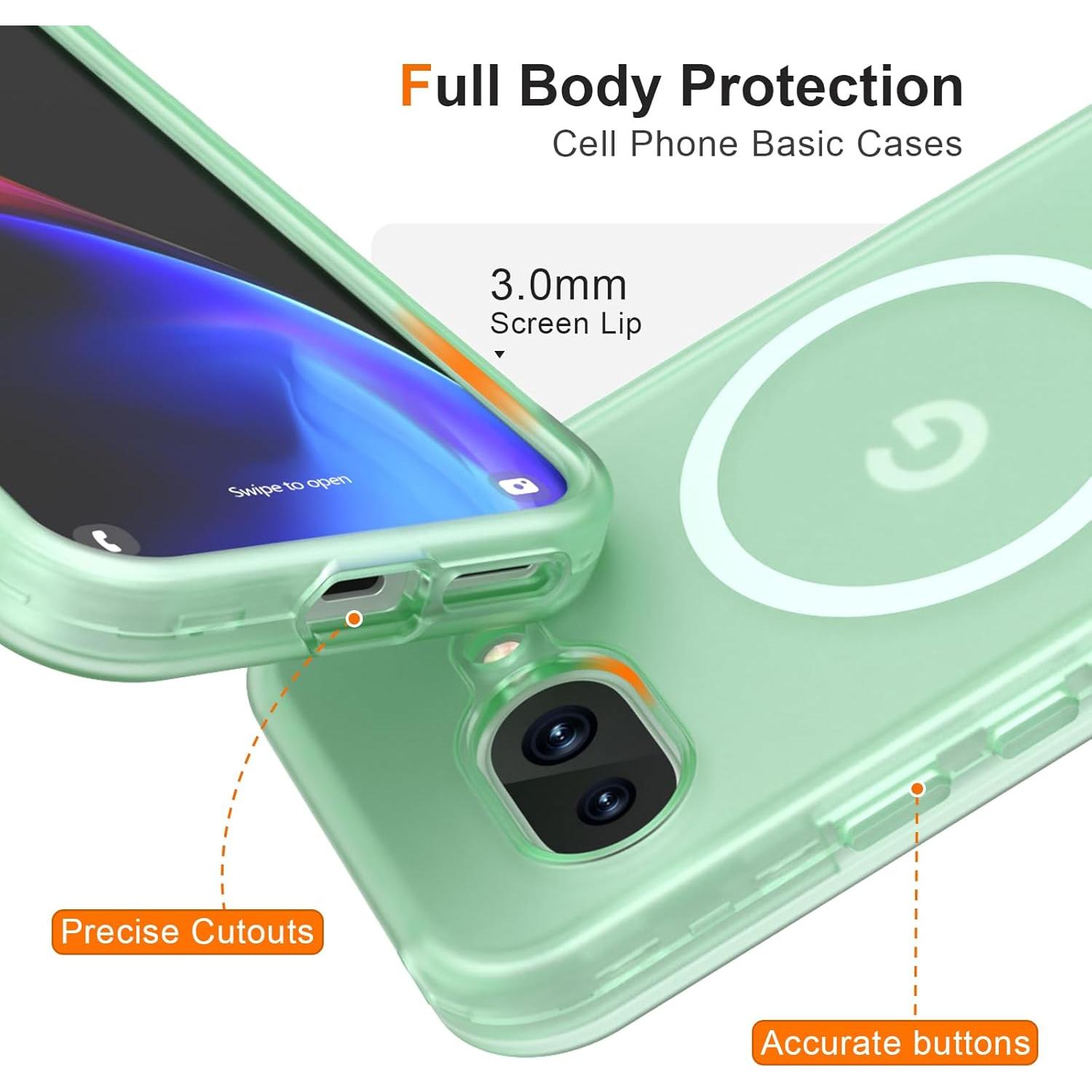 Funda ANNSD para Google Pixel 9A 6.3" Verde Mate 3 Capas