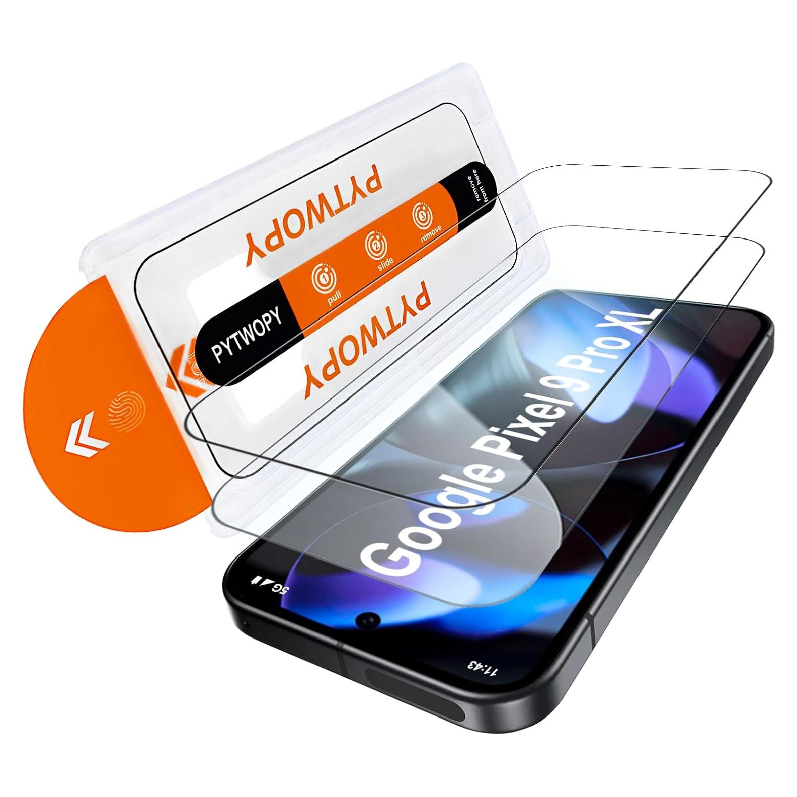 Protector de Pantalla Vidrio Templado PYTWOPY para Google Pixel 9 Pro XL 6.8"