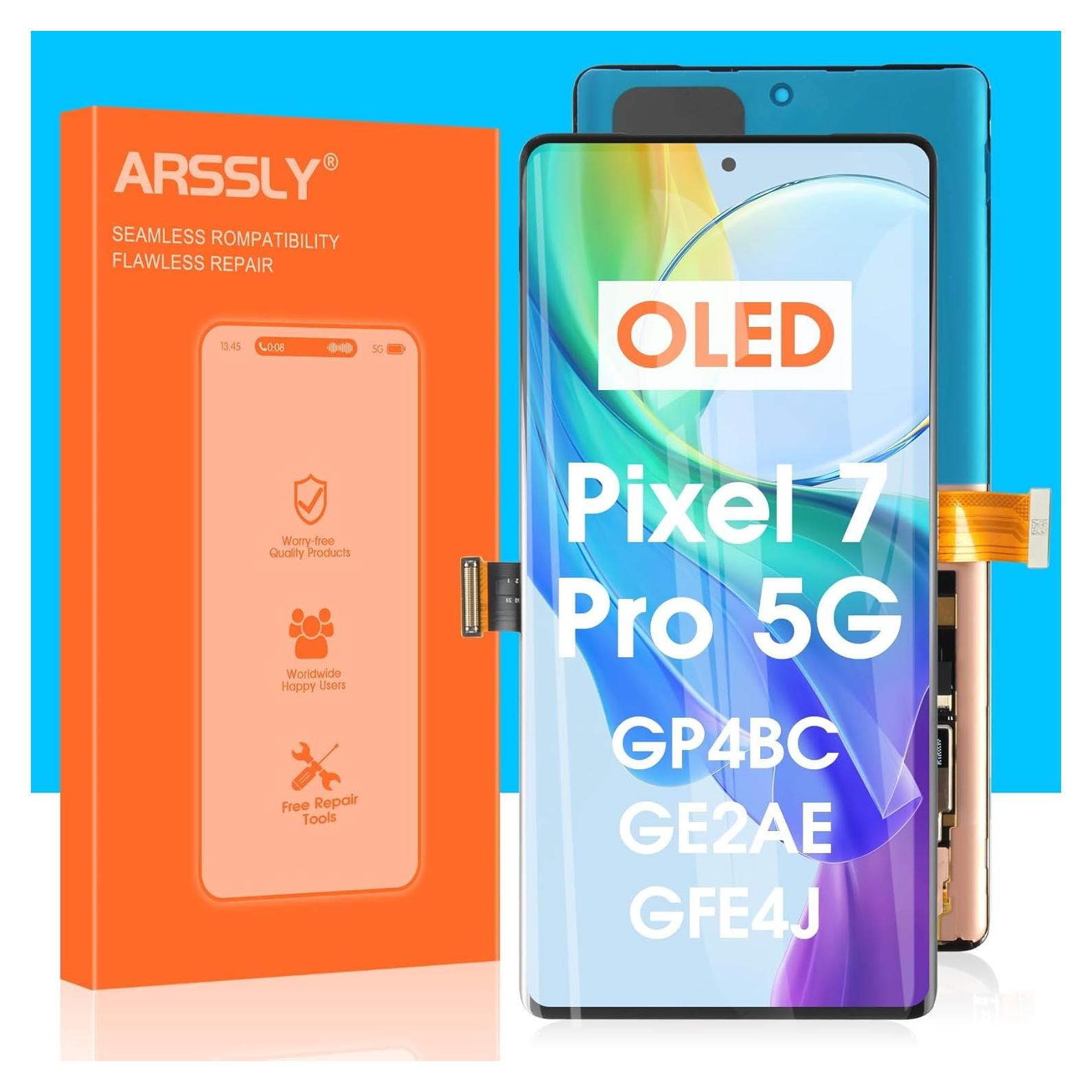 OLED for Google Pixel 7 Pro 5G Screen Replacement - for Google Pixel 7 Pro 5G LCD Display Touch Screen for Google GP4BC GE2AE LCD Digitizer Full Assembly with Repair Kits