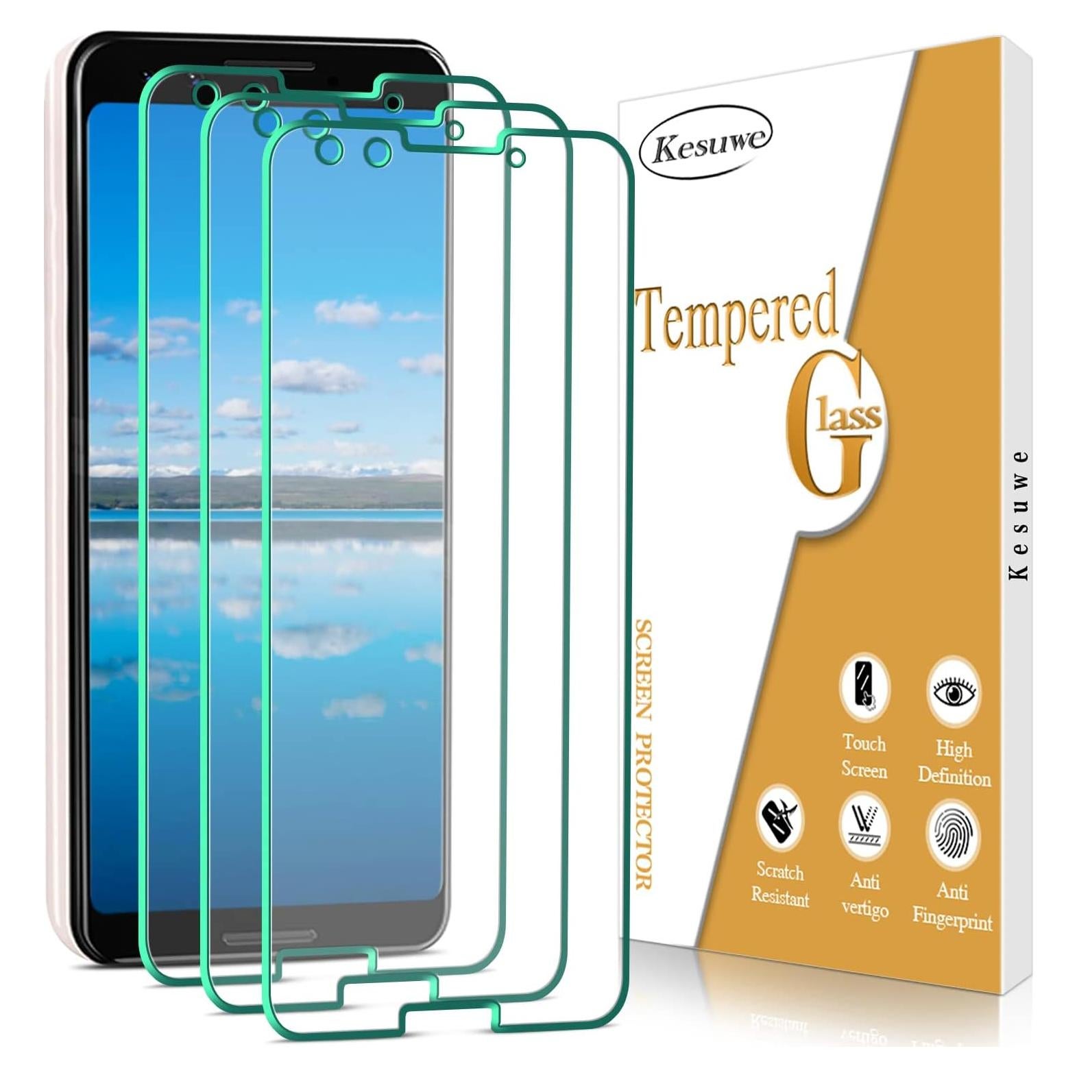 Protector de Pantalla Vidrio Templado Kesuwe para Google Pixel 3