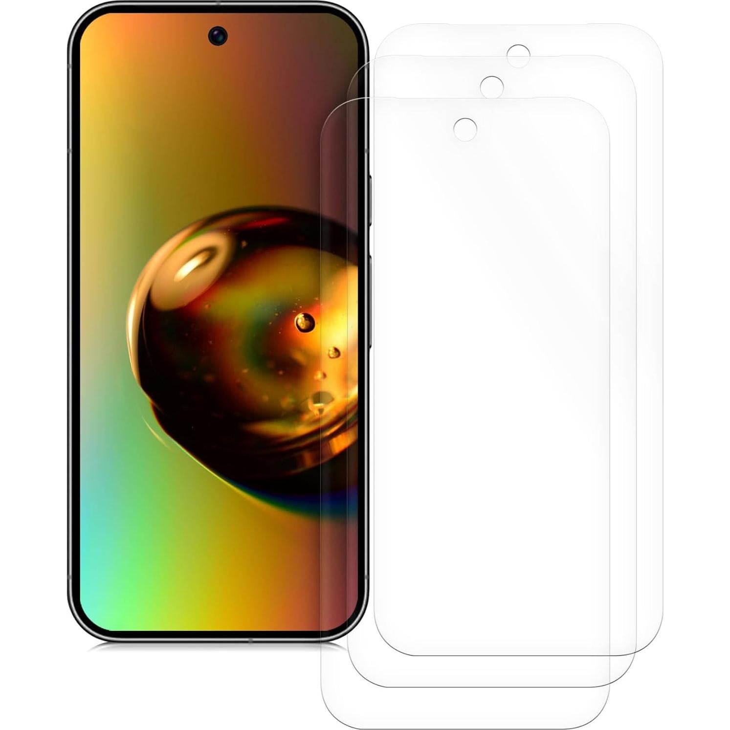 Protector de Pantalla kwmobile para Google Pixel 9a - 3X Películas Transparentes