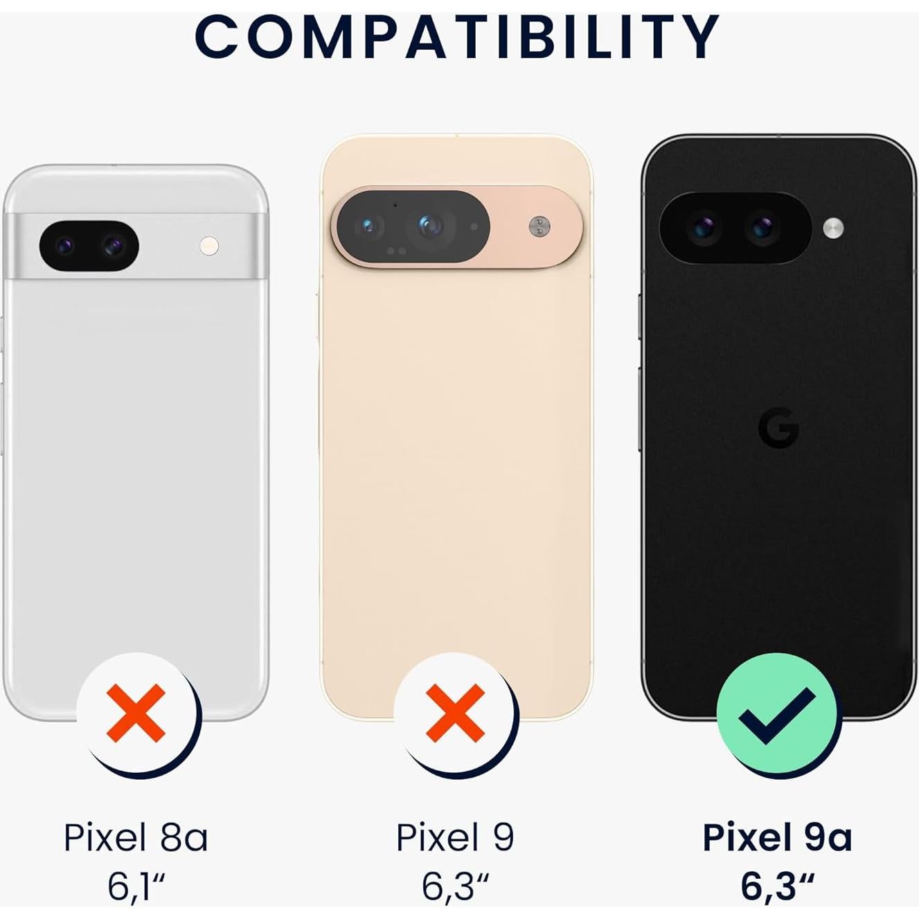 Protector de Pantalla kwmobile para Google Pixel 9a - 3X Películas Transparentes