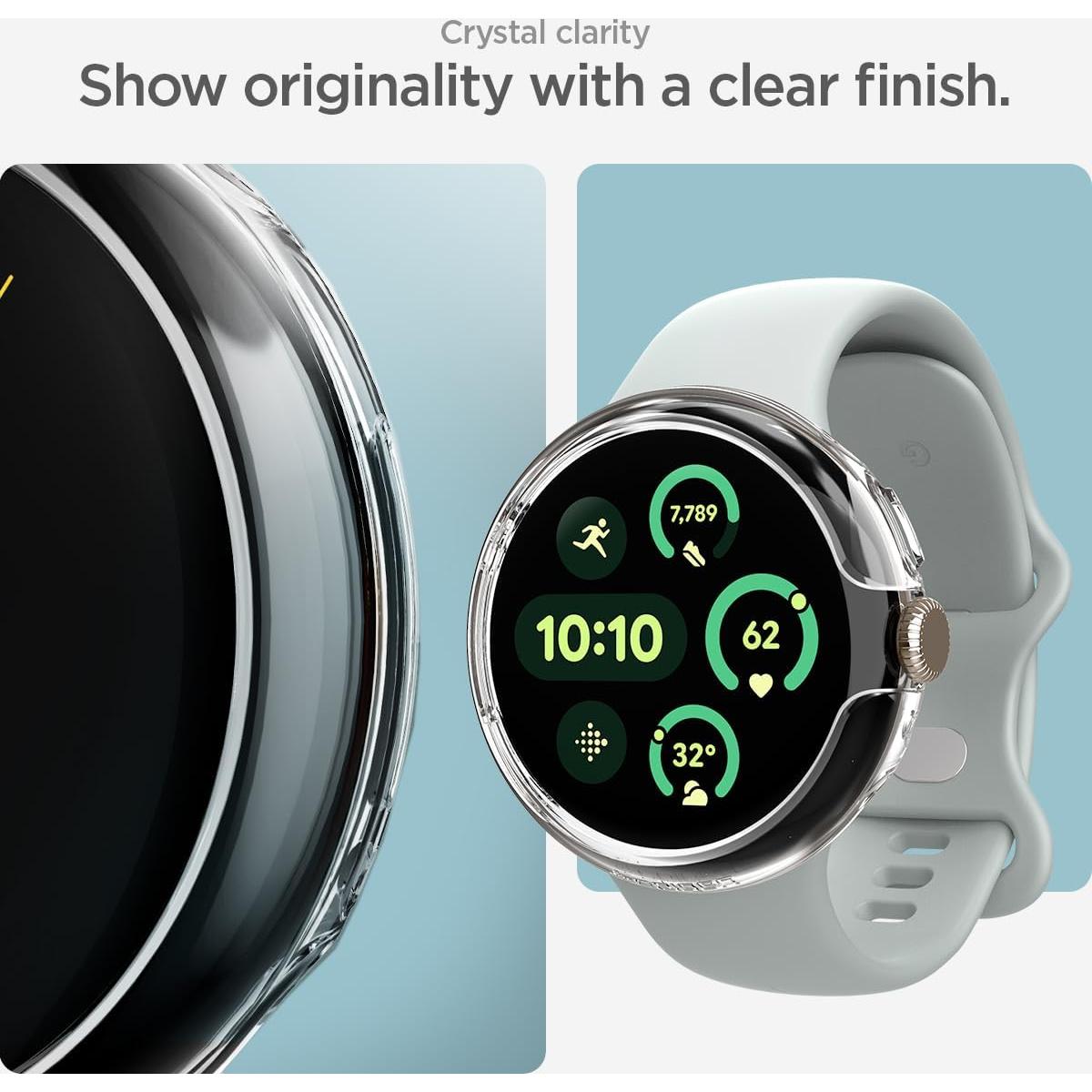 Funda delgada Spigen para Google Pixel Watch 3/2/1 41mm - Transparente