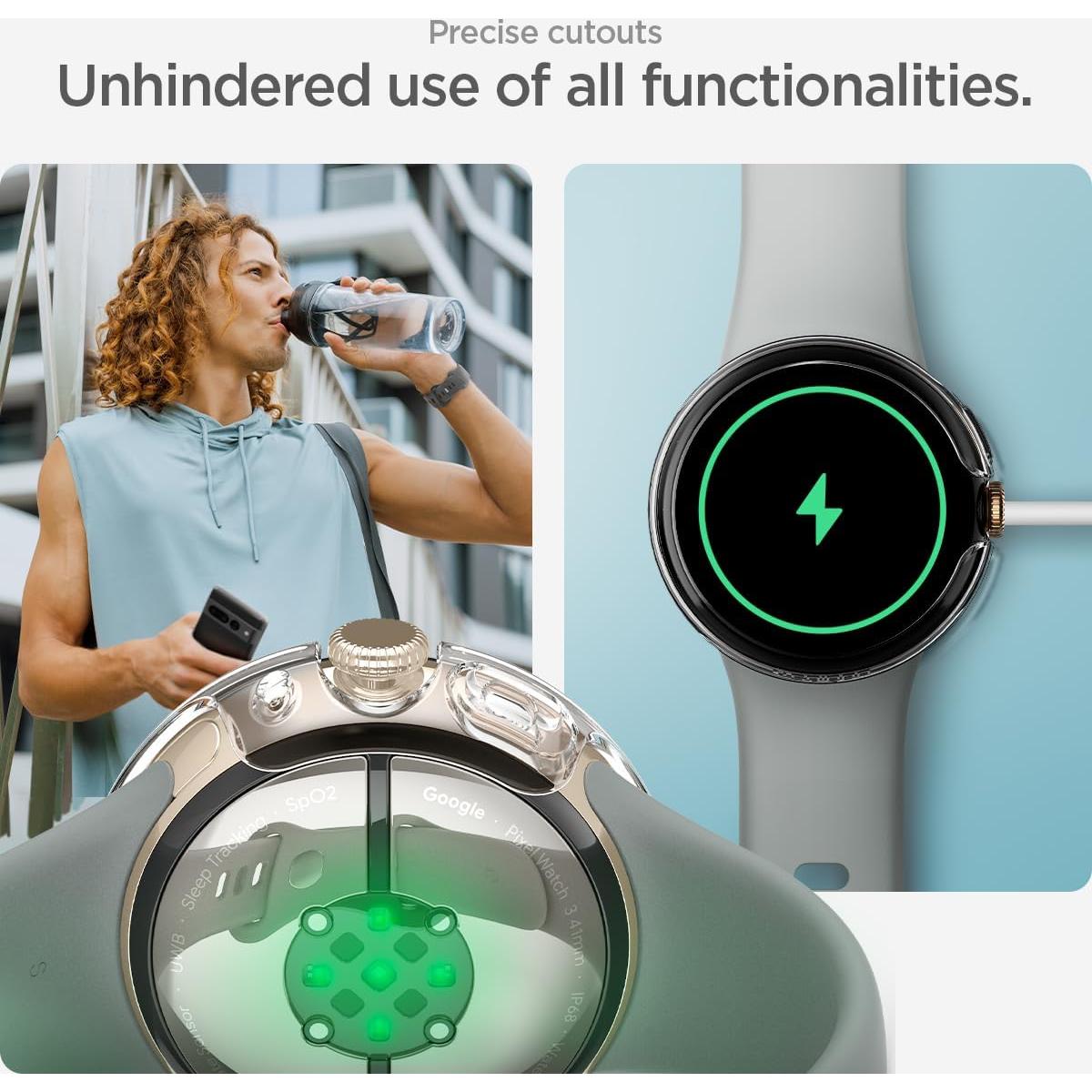 Funda delgada Spigen para Google Pixel Watch 3/2/1 41mm - Transparente