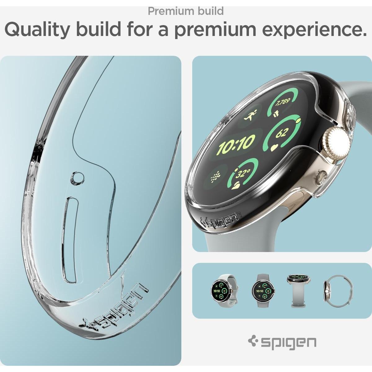 Funda delgada Spigen para Google Pixel Watch 3/2/1 41mm - Transparente