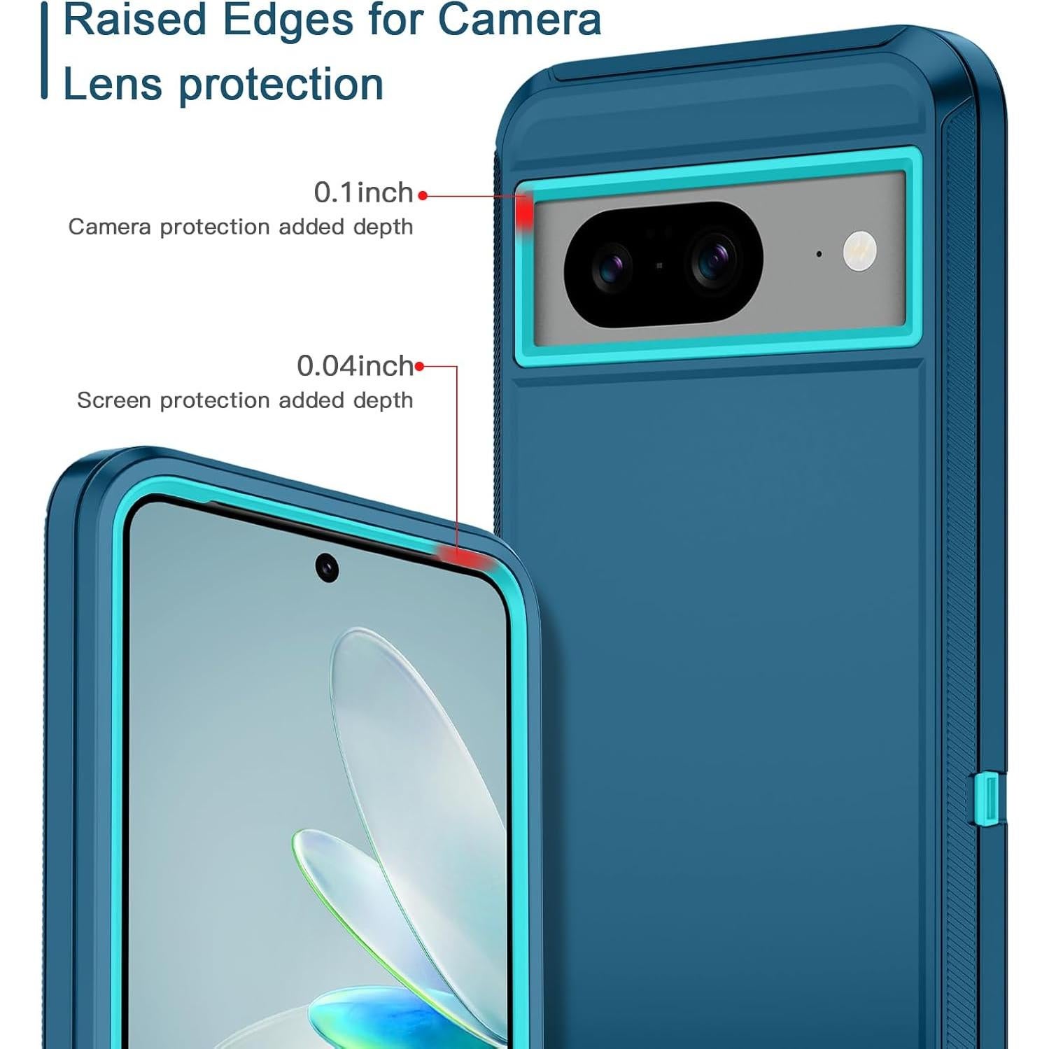 Funda Hucasok para Google Pixel 8 6.2" a Prueba de Golpes Turquesa