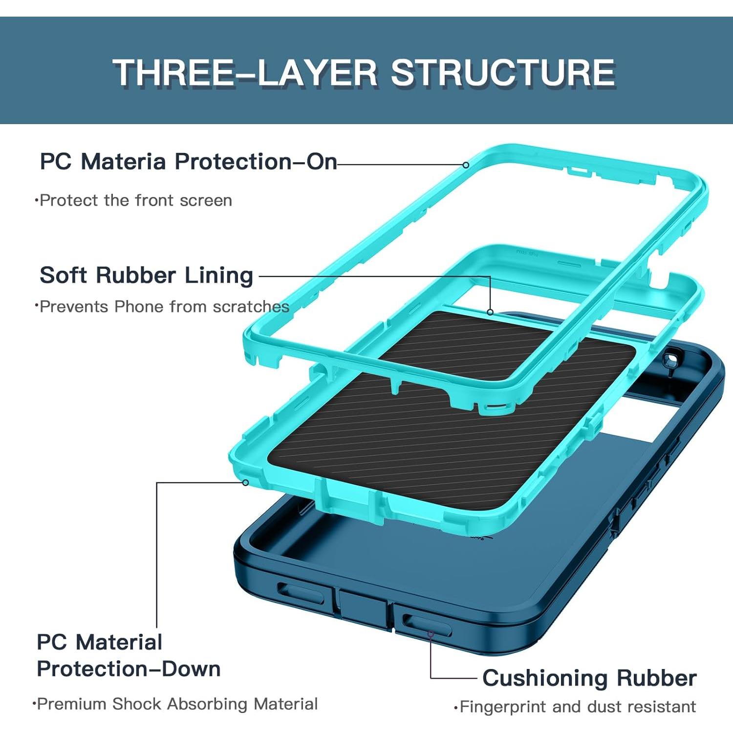 Funda Hucasok para Google Pixel 8 6.2" a Prueba de Golpes Turquesa