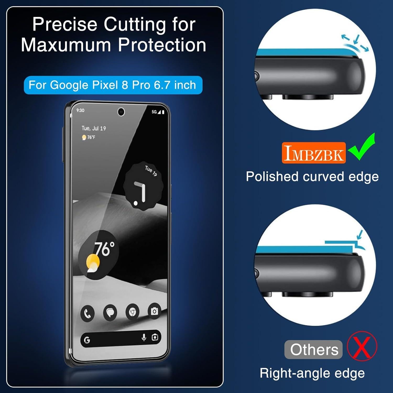 Protector de Pantalla y Lente IMBZBK para Google Pixel 8 Pro