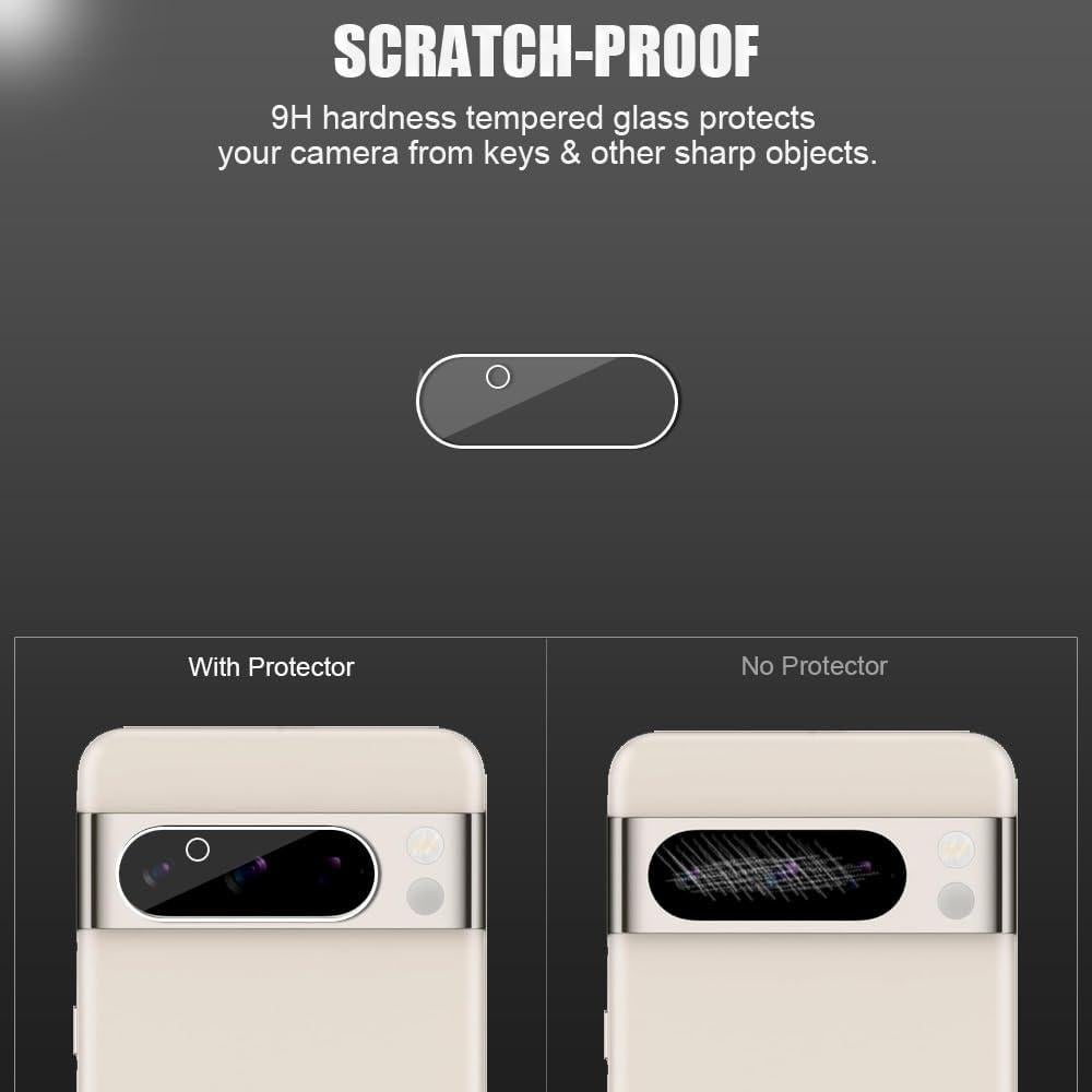 Paquete de 3 Cristales Templados UZWZW para Lente Google Pixel 8 Pro