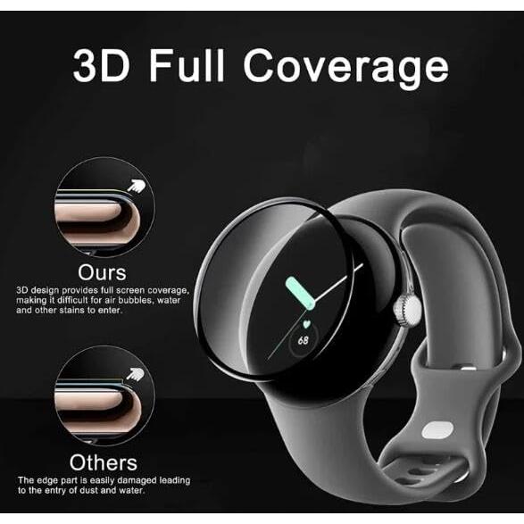 Paquete de 3 Protectores de Pantalla 3D Foebxxs para Google Pixel Watch 3
