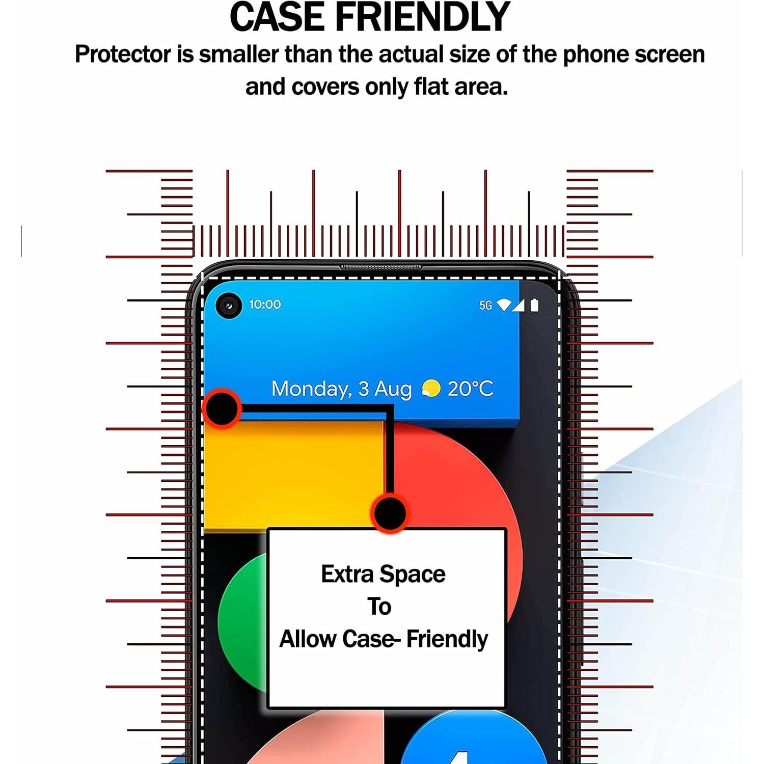 Protector de Pantalla RKINC para Google Pixel 4a - 3 Unidades, Vidrio Templado 0.33mm