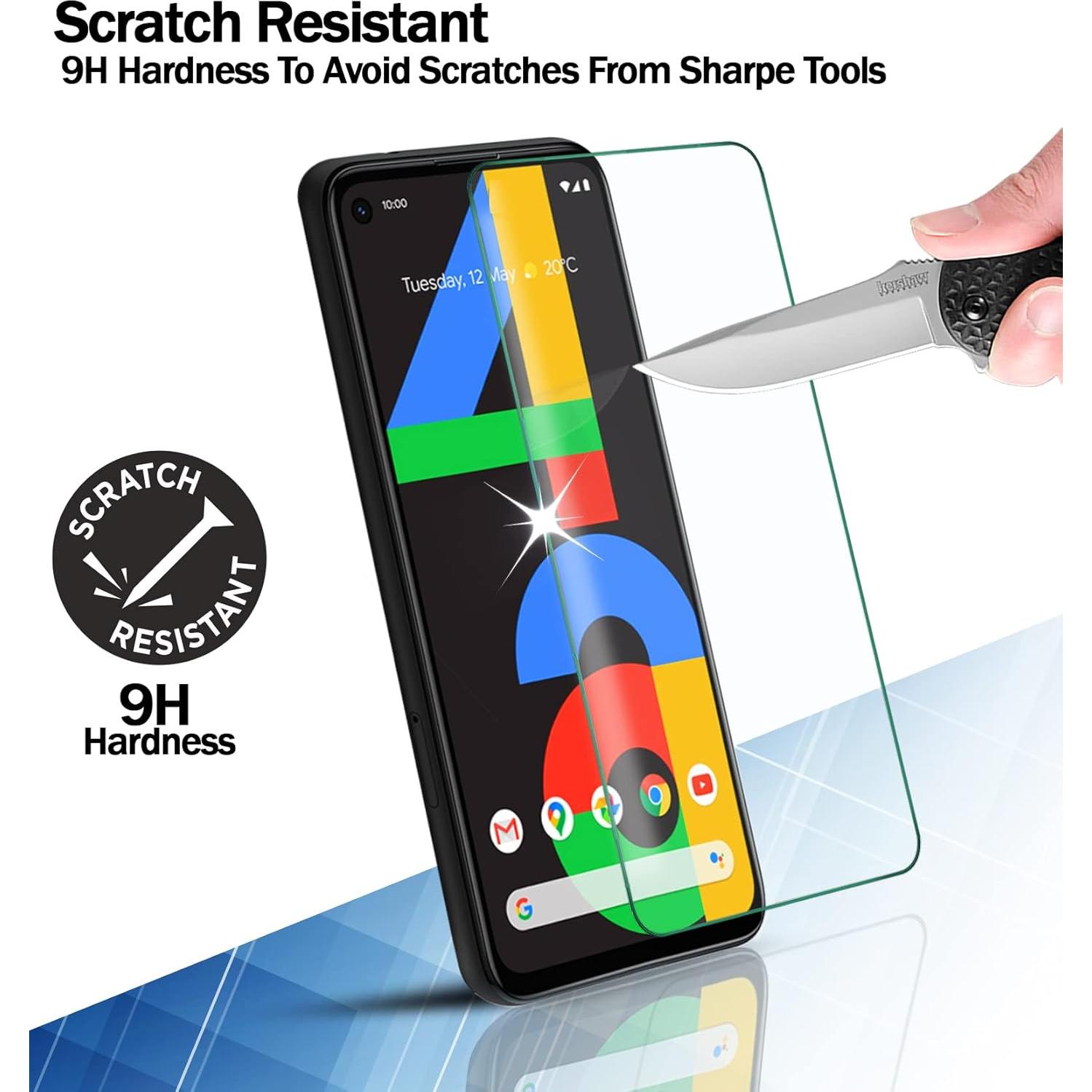 Protector de Pantalla RKINC para Google Pixel 4a - 3 Unidades, Vidrio Templado 0.33mm