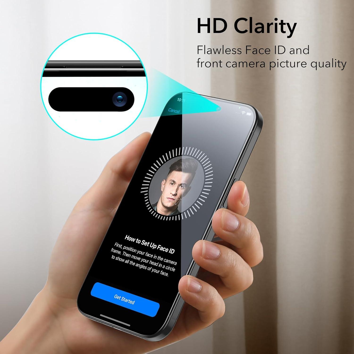 Protector de Pantalla ESR para iPhone 15 Plus - 3 Vidrio + 2 Lente