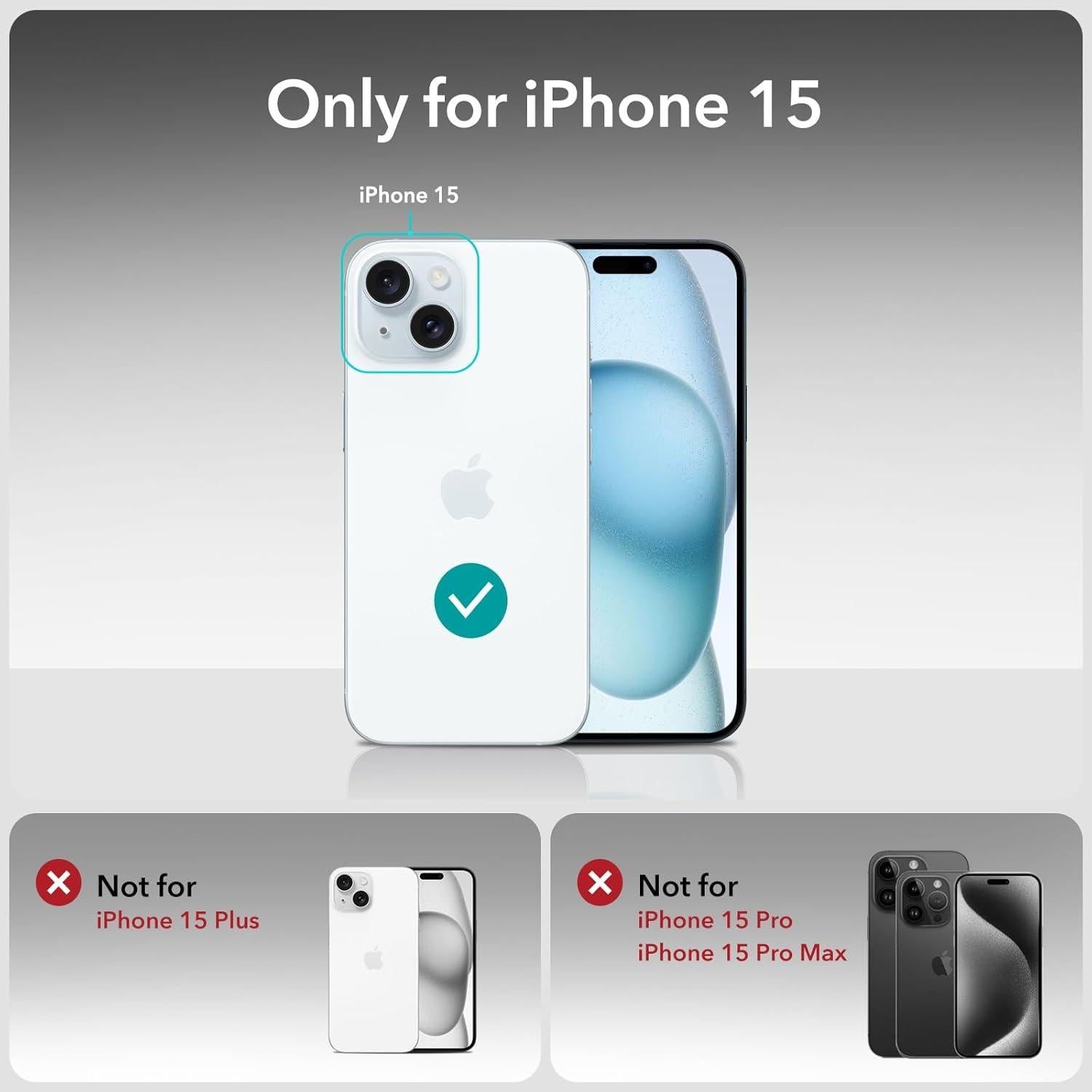 Protector de Pantalla ESR para iPhone 15 Plus - 3 Vidrio + 2 Lente