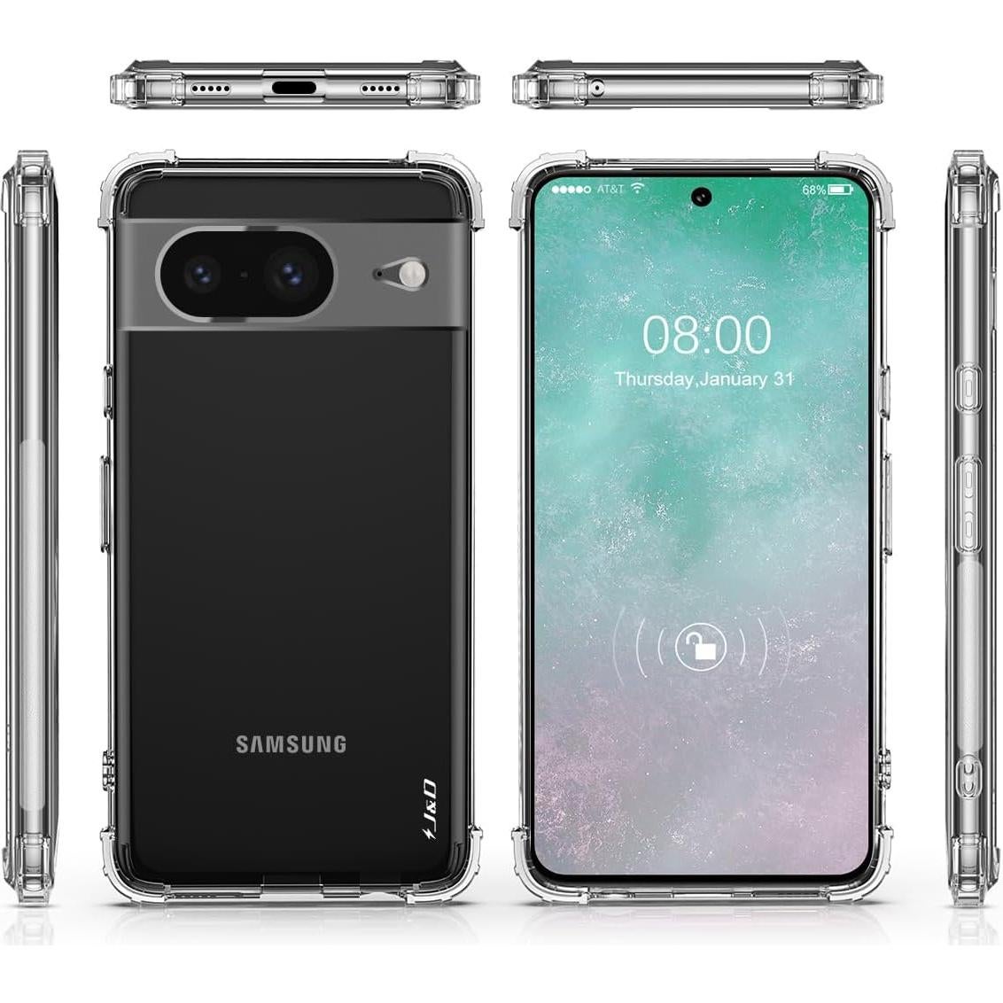 Funda Transparente J&D para Google Pixel 8 con 2 Protectores
