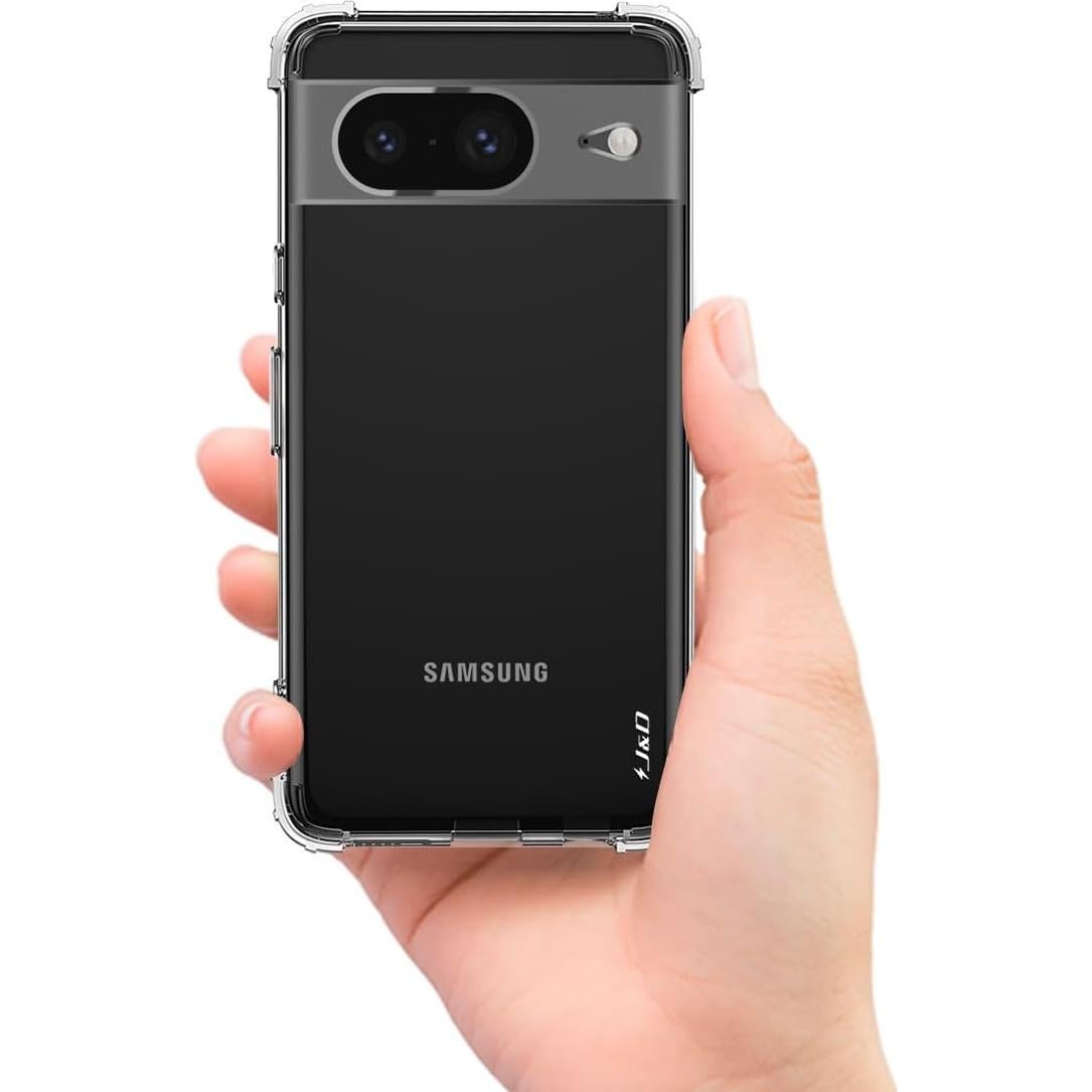 Funda Transparente J&D para Google Pixel 8 con 2 Protectores