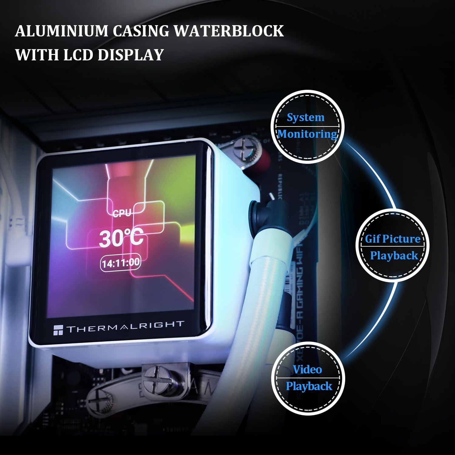 Enfriador de Agua para CPU Thermalright Frozen Vision 240 Blanco - Pantalla LCD 2.88"