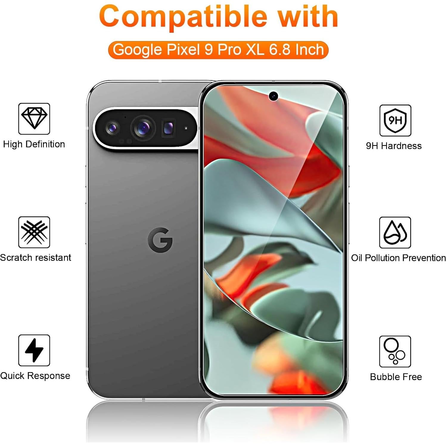 Protector de Pantalla Privado Google Pixel 9 Pro XL 5G - Vidrio Templado