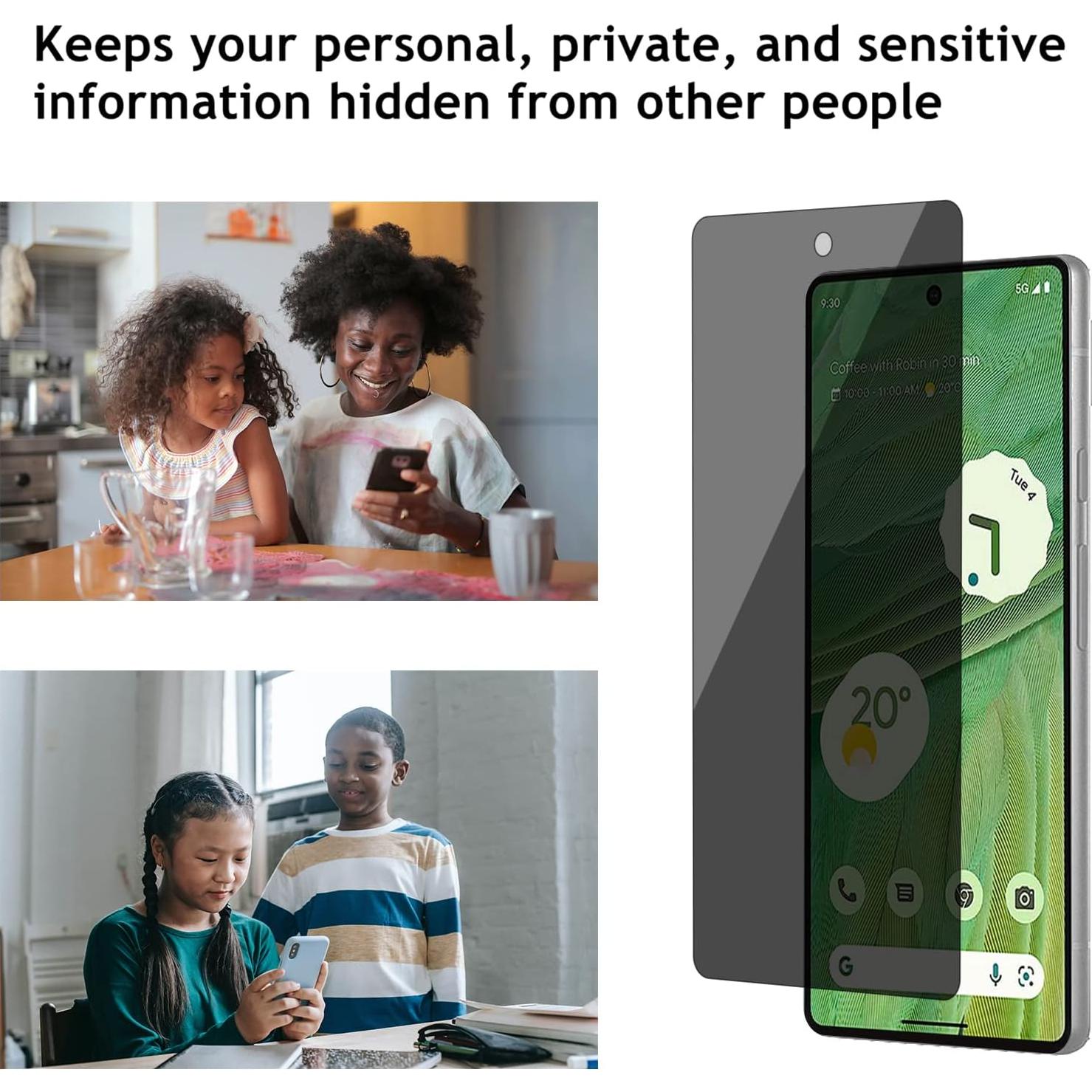 Paquete de 3 Protectores de Pantalla Privados Lokyoo para Google Pixel 7