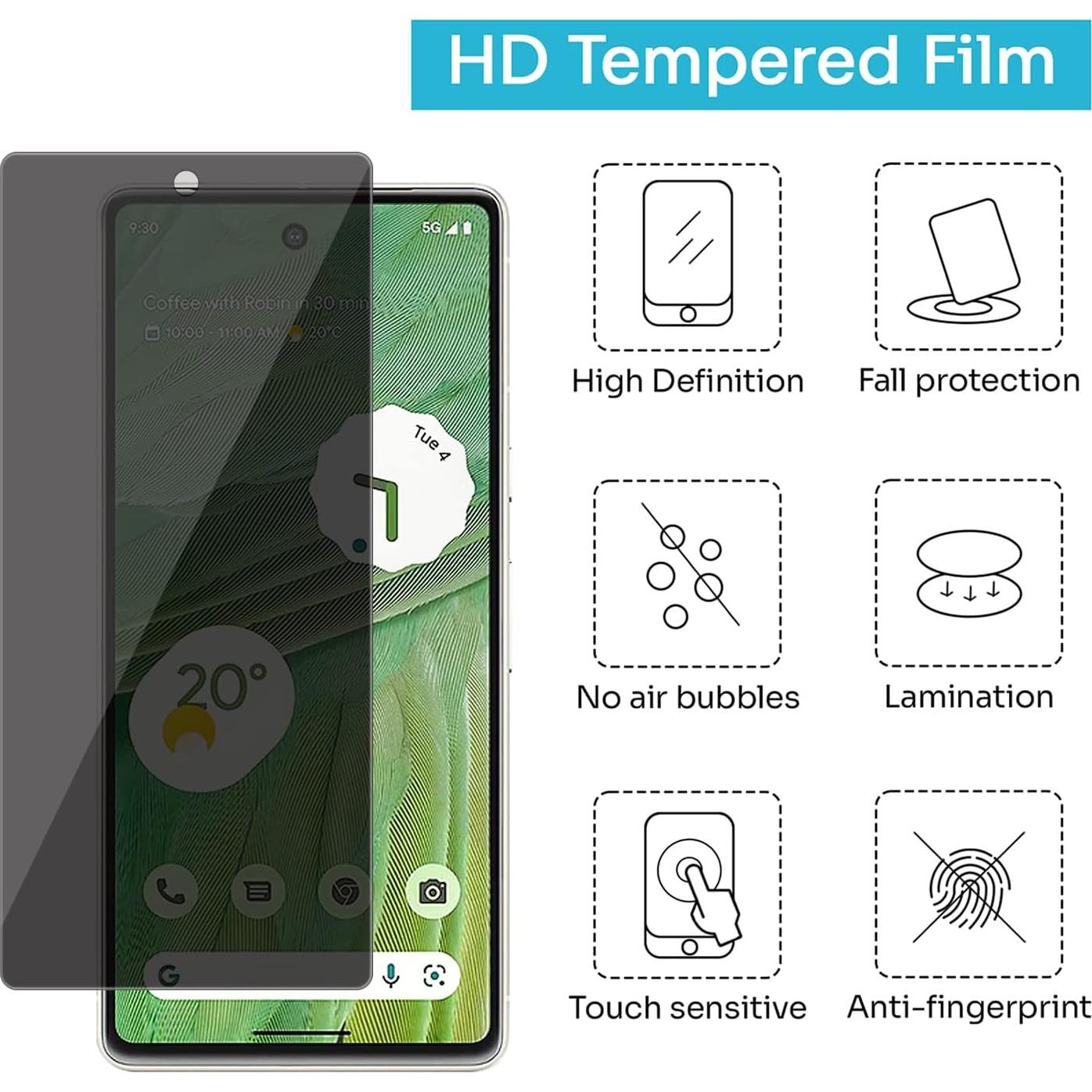Paquete de 3 Protectores de Pantalla Privados Lokyoo para Google Pixel 7
