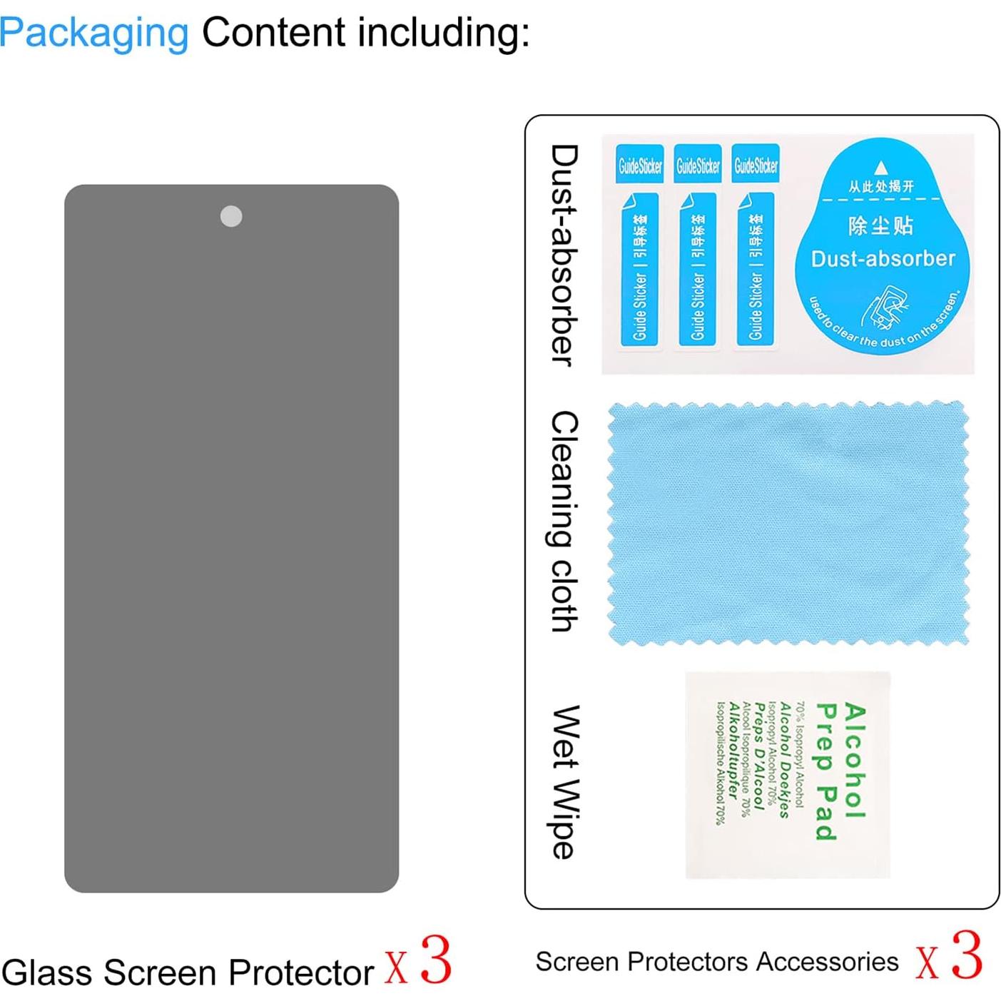 Paquete de 3 Protectores de Pantalla Privados Lokyoo para Google Pixel 7