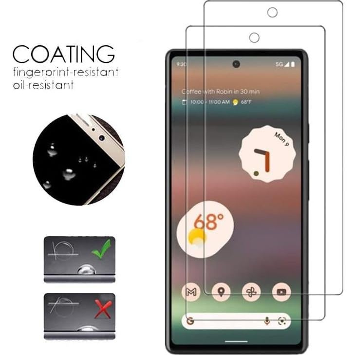 Protector de Pantalla VIESUP para Google Pixel 6a - 2 Pack Vidrio Templado 9H