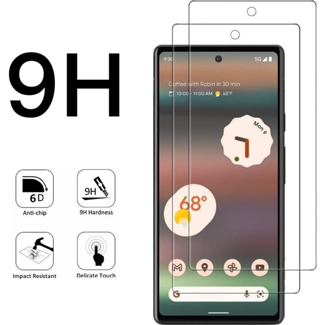 Protector de Pantalla VIESUP para Google Pixel 6a - 2 Pack Vidrio Templado 9H