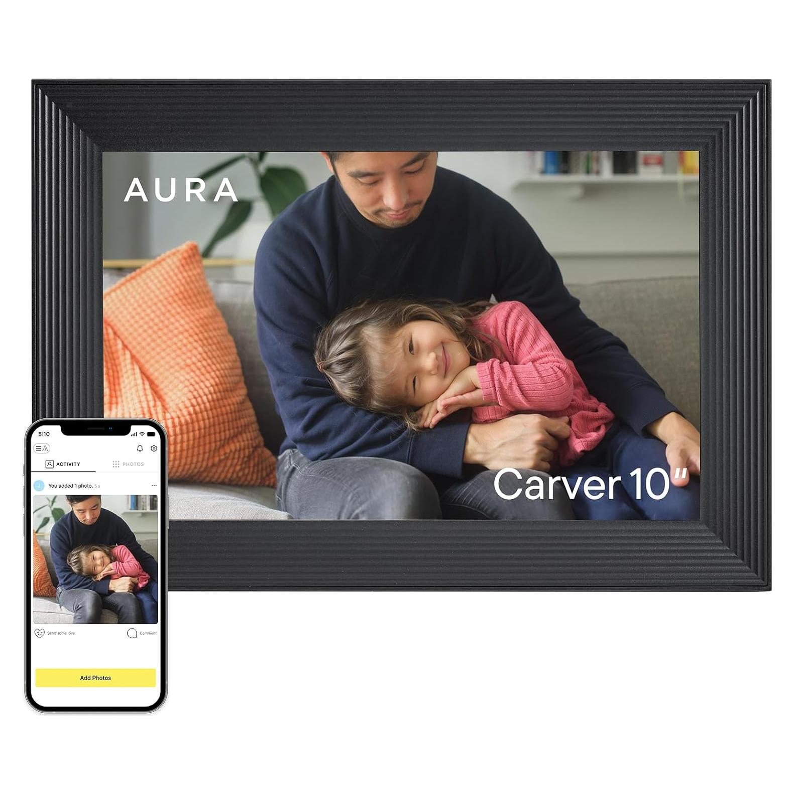 Marco de Fotos Digital Aura Carver HD WiFi 10.1" (25.7 cm) Negro