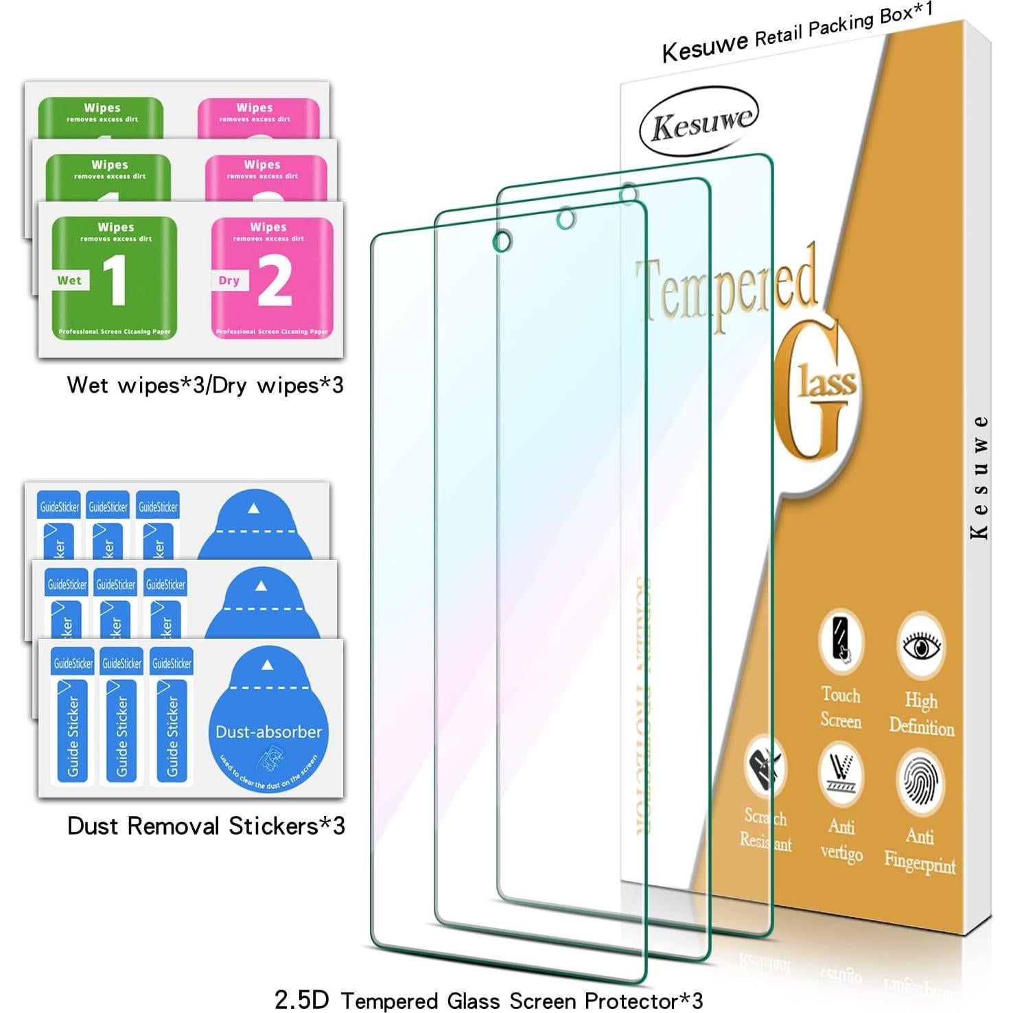 Protector de Pantalla Vidrio Templado Kesuwe Google Pixel 6 3 Pzas