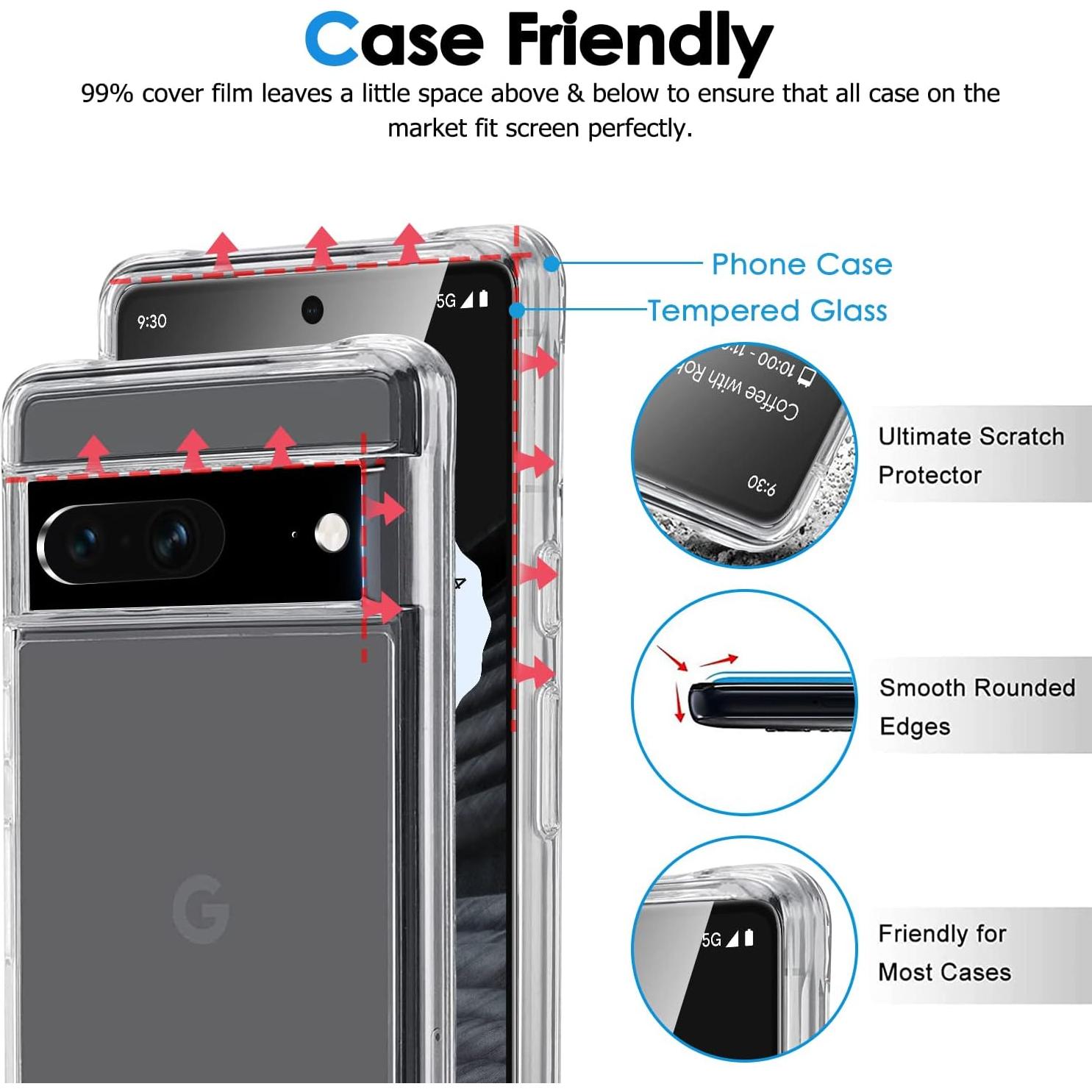 Protector de Pantalla Privado LYWHL para Google Pixel 7 2 Pzas