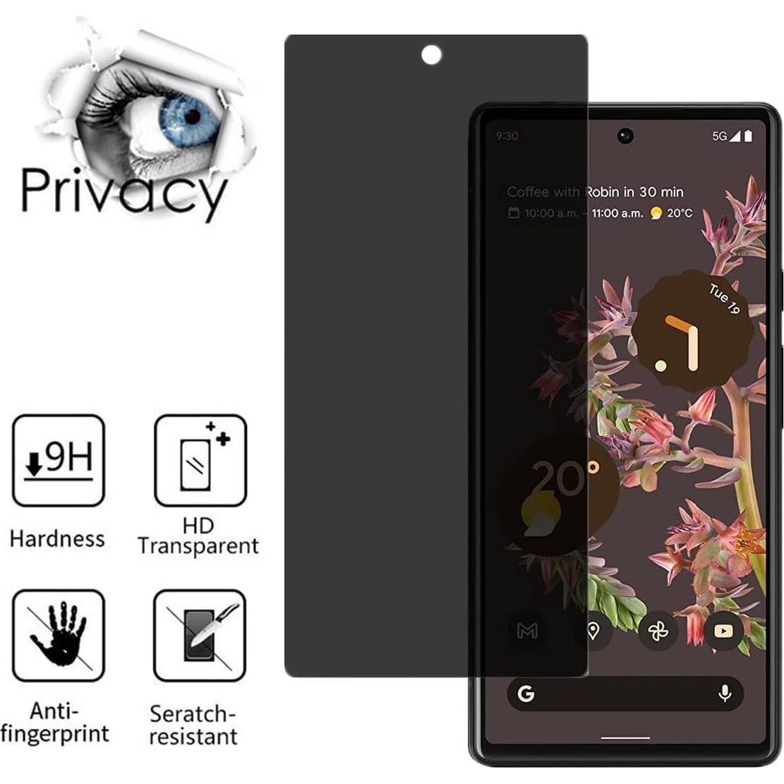 Protector de Pantalla Privado AISELAN para Google Pixel 6 - 2 Pcs