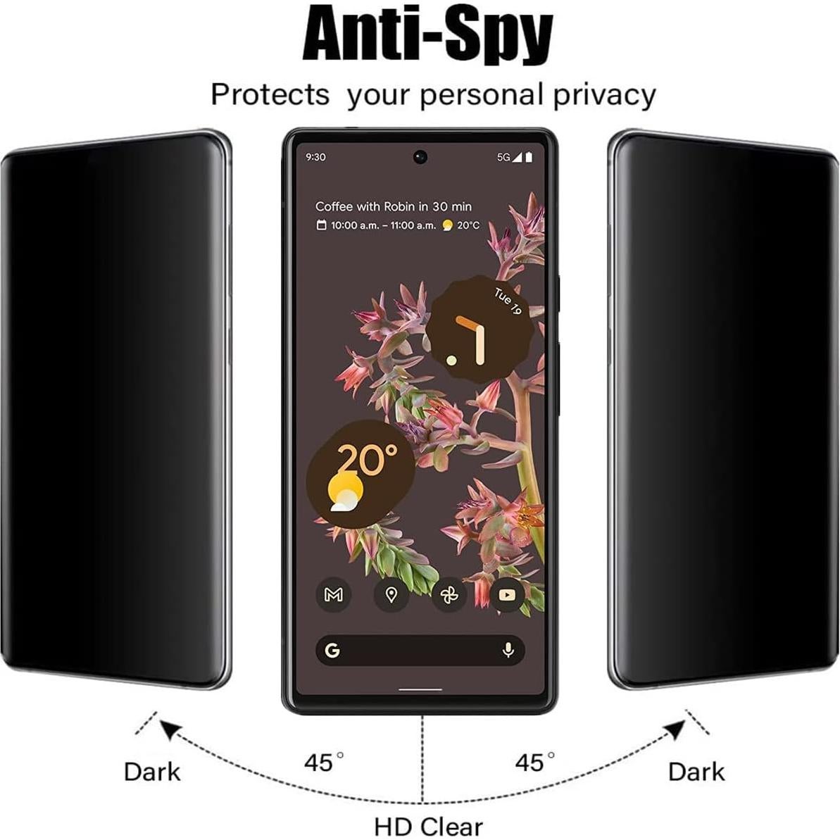 Protector de Pantalla Privado AISELAN para Google Pixel 6 - 2 Pcs