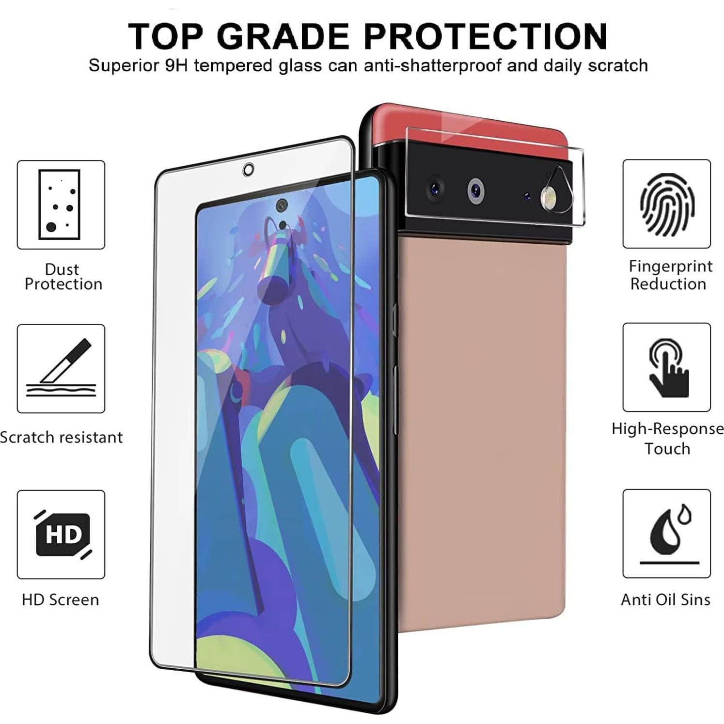 Protector de Pantalla Vidrio Templado Google Pixel 6 Pro 3+2