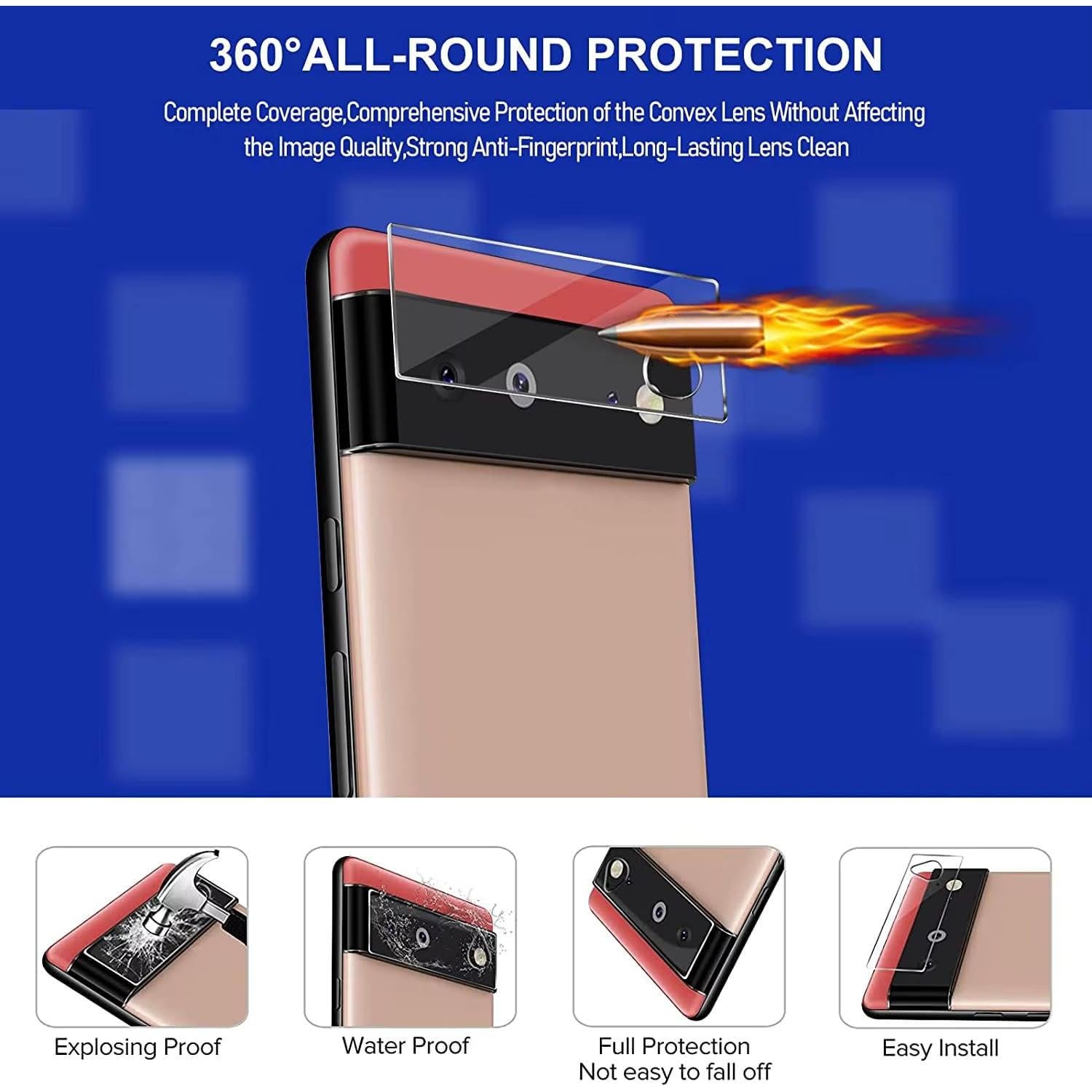 Protector de Pantalla Vidrio Templado Google Pixel 6 Pro 3+2