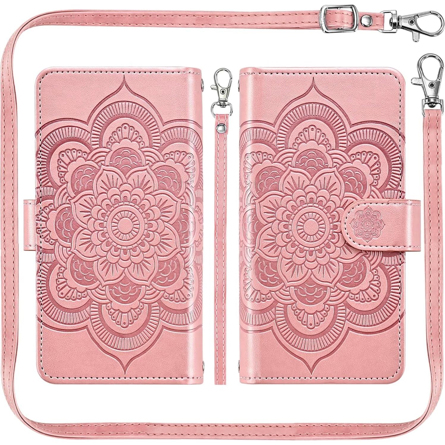 Funda Asuwish para Google Pixel 7A 5G Cartera Oro Rosa