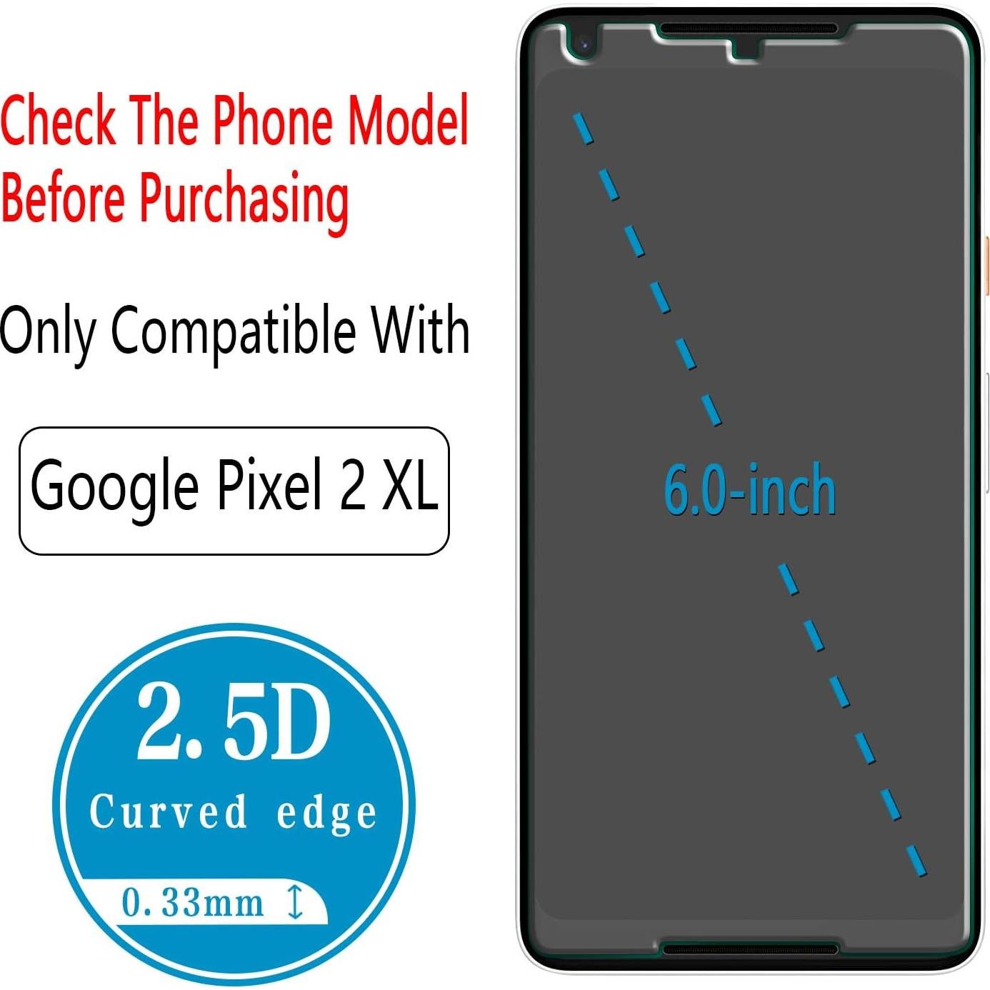 Protector de Pantalla Vidrio Templado HPTech 2-Pack Google Pixel 2 XL