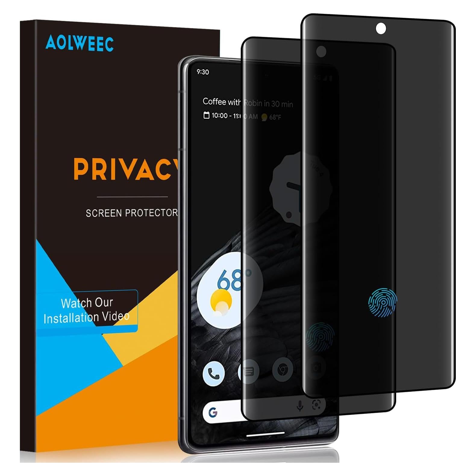 Protector de Pantalla Privado AOLWEEC para Google Pixel 7 Pro 2 Pack