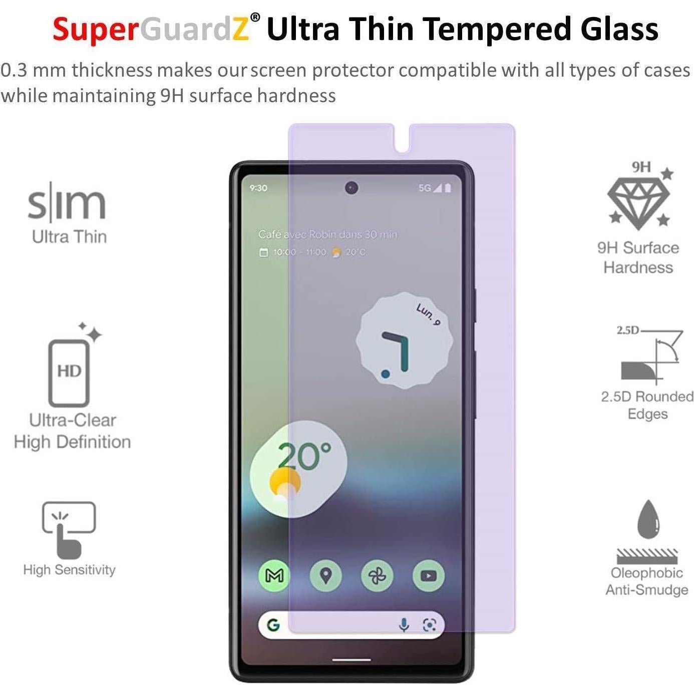 Protector de Pantalla Vidrio Templado SuperGuardZ para Google Pixel 6a