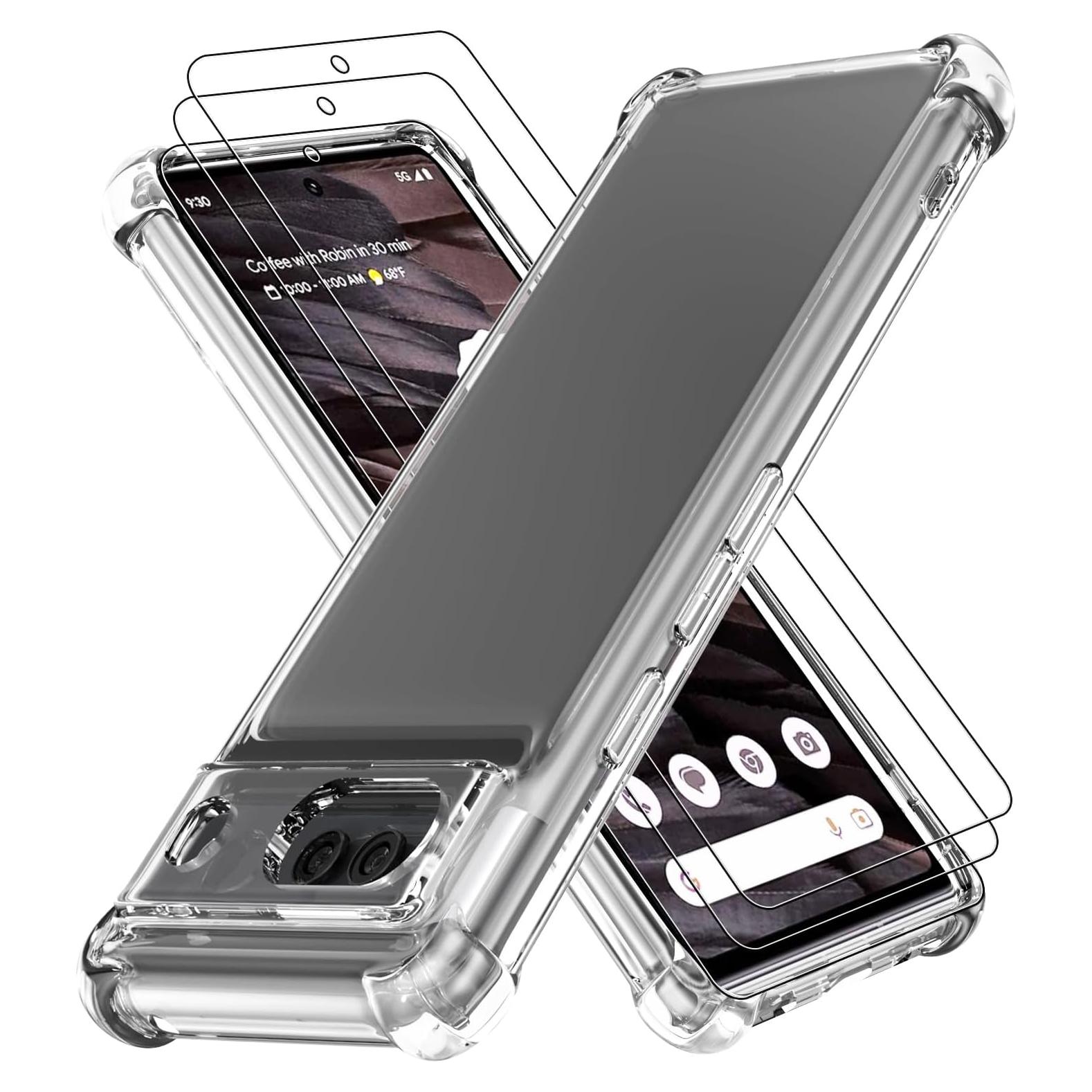 Funda TPU Transparente para Google Pixel 7A + 3 Protectores