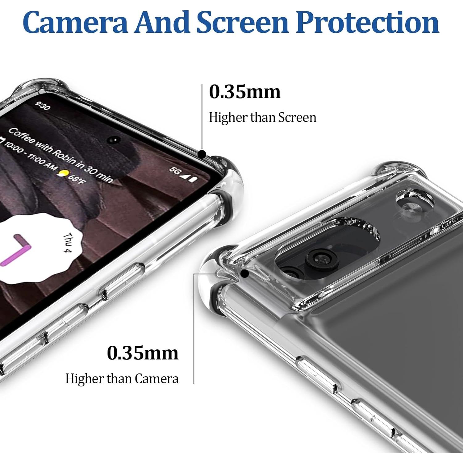 Funda TPU Transparente para Google Pixel 7A + 3 Protectores