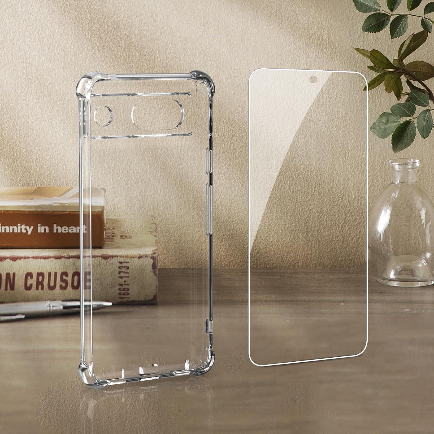 Funda TPU Transparente para Google Pixel 7A + 3 Protectores