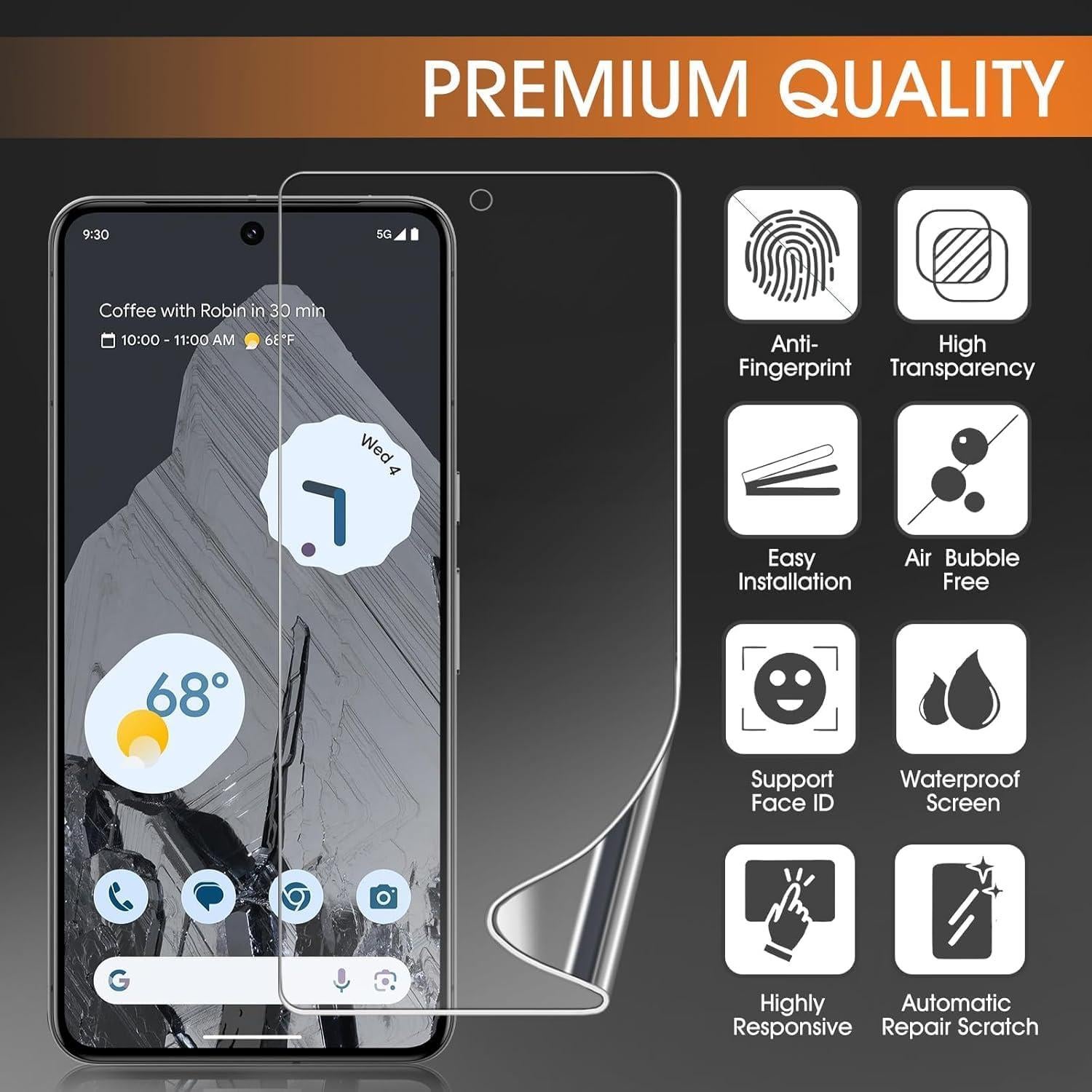 Paquete de 3 Protectores de Pantalla TPU DYNASCO para Google Pixel 6A